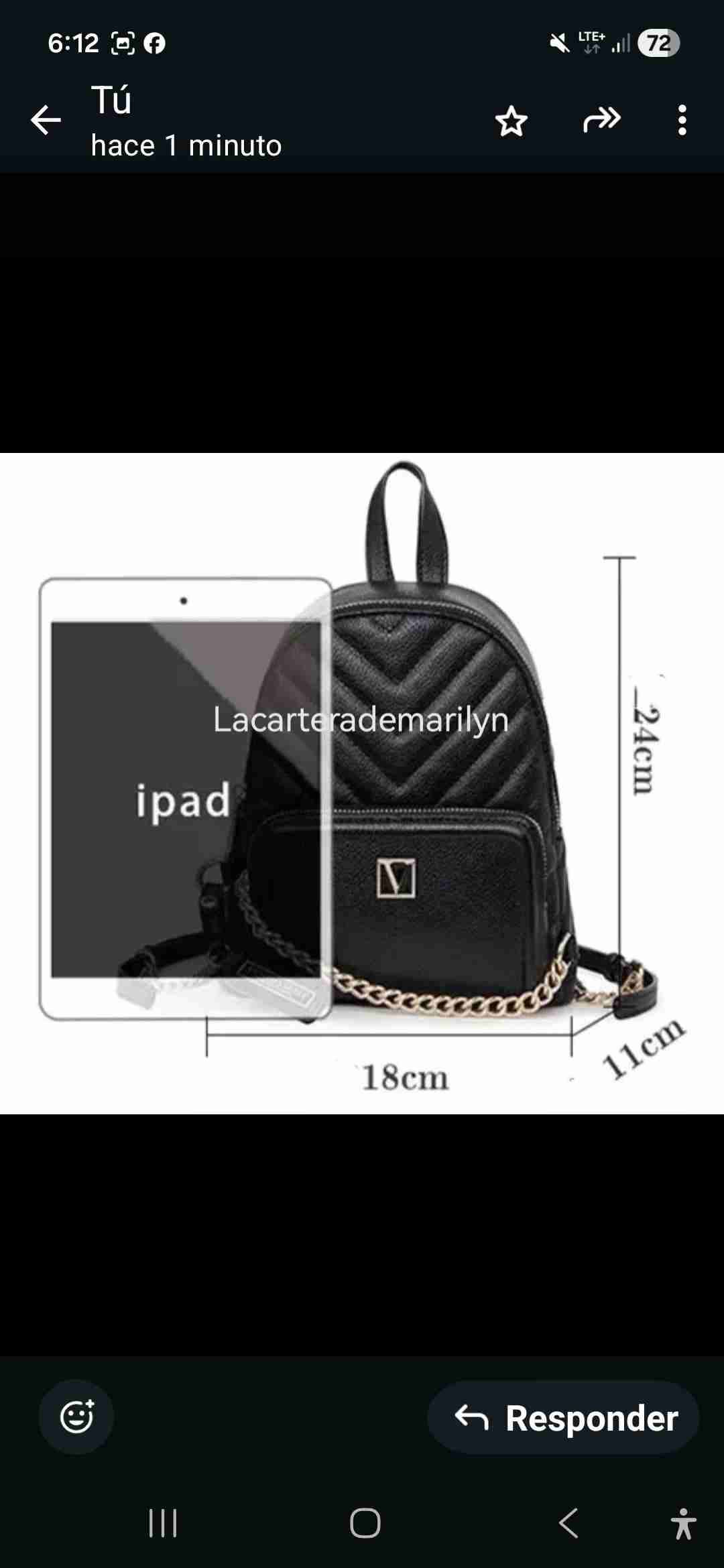 Minimochila negra victoria secret - miniatura 6