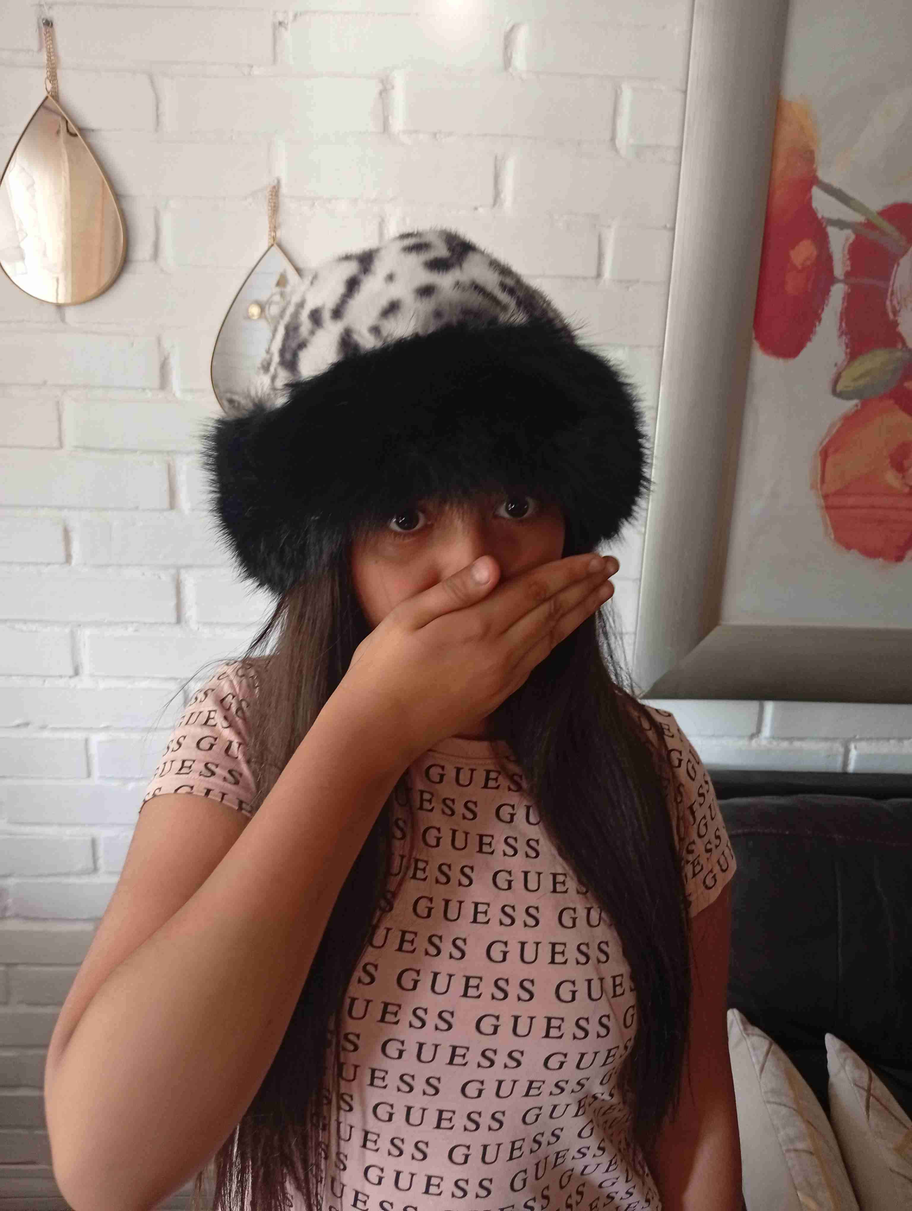 Gorro peludo estampado animal - miniatura 2