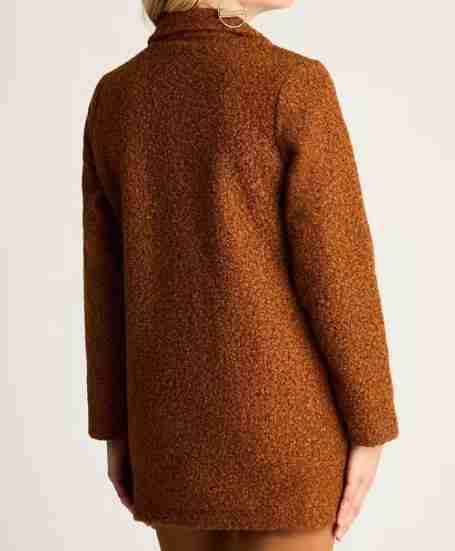 Cardigan Boucle largo negro mujer - miniatura 3