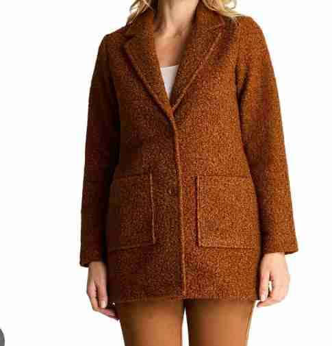 Cardigan Boucle largo negro mujer - miniatura 4