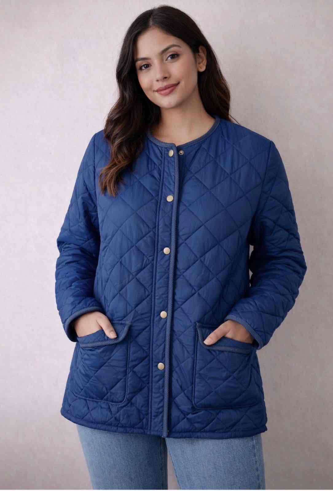 Chaqueta azul acolchada mujer