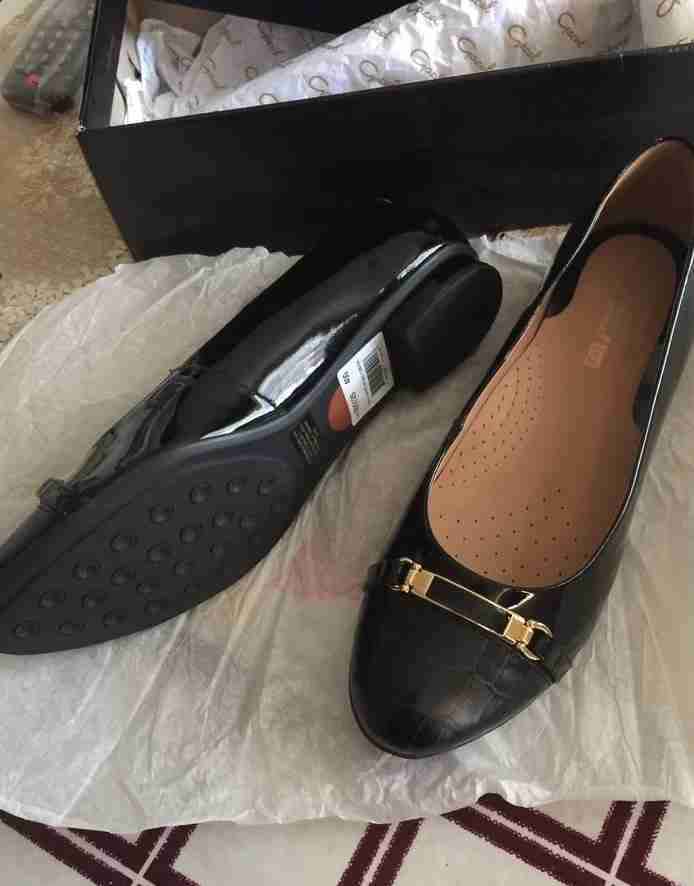 Zapatos ballerina planos negros con hebilla - miniatura 4