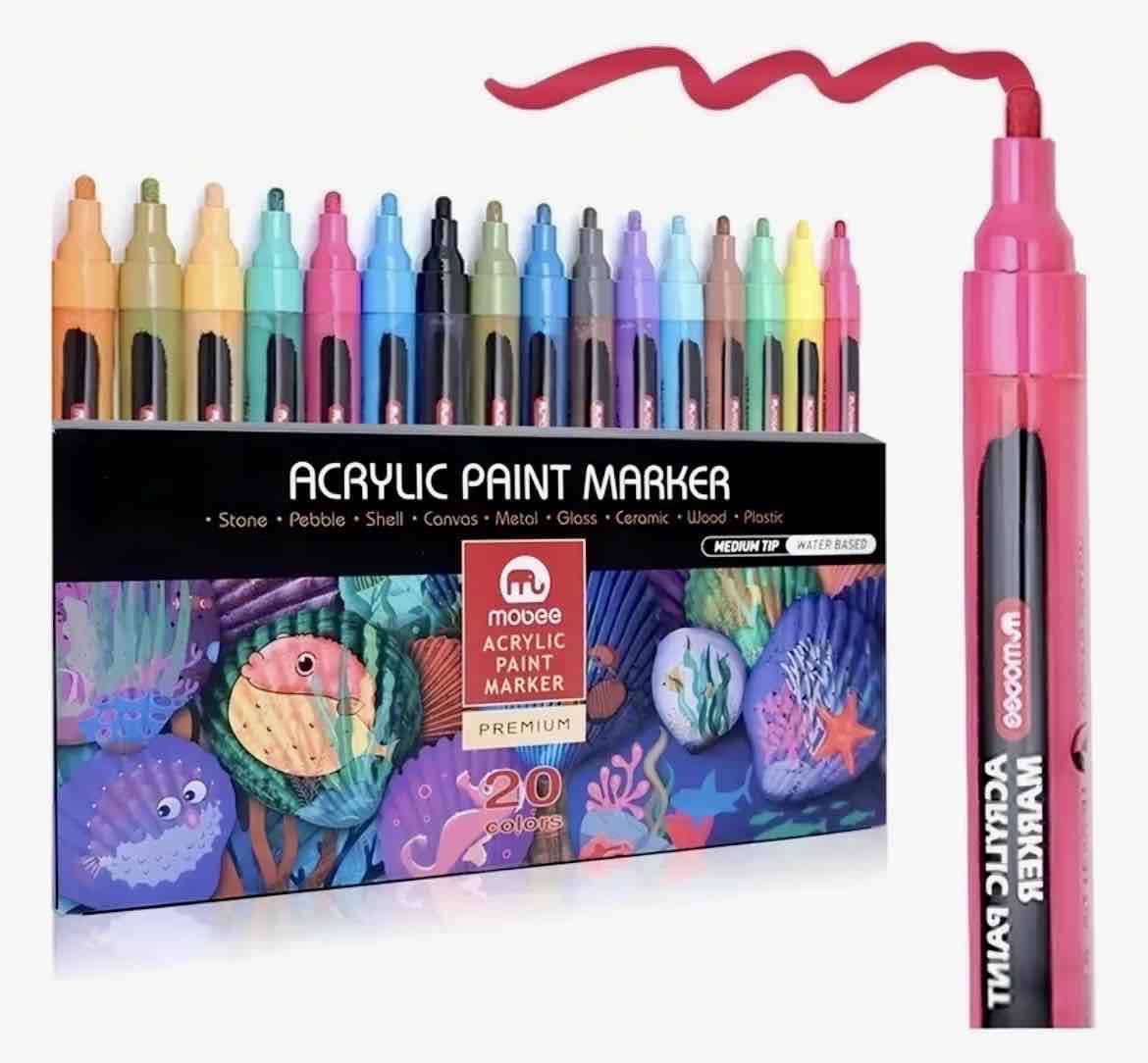 Set de marcadores acrílicos 20 colores