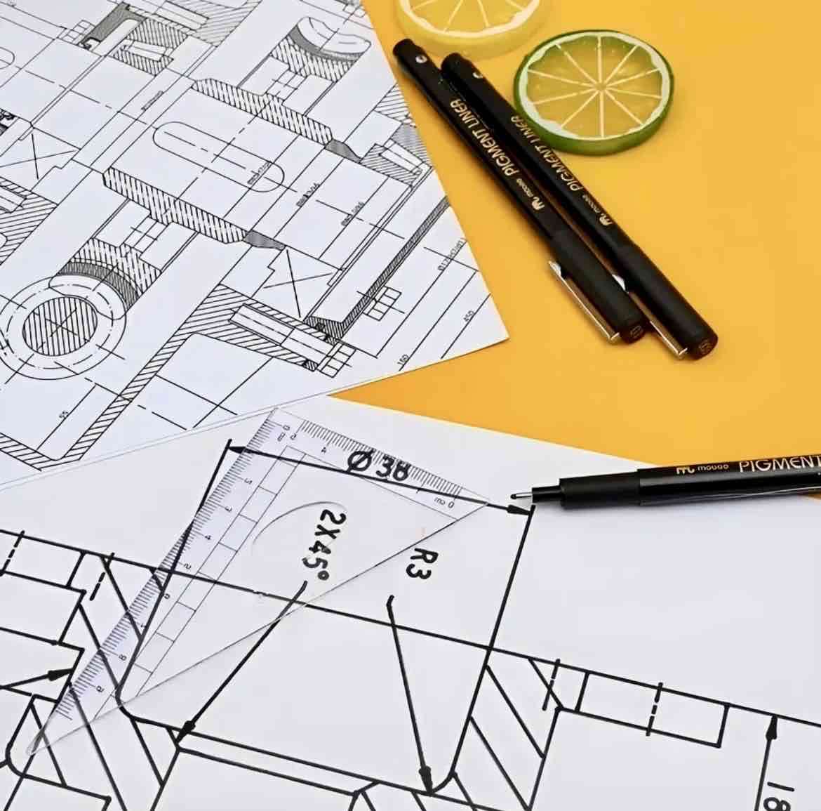 Set 12 lápices pigment liner tira líneas Premium - 3