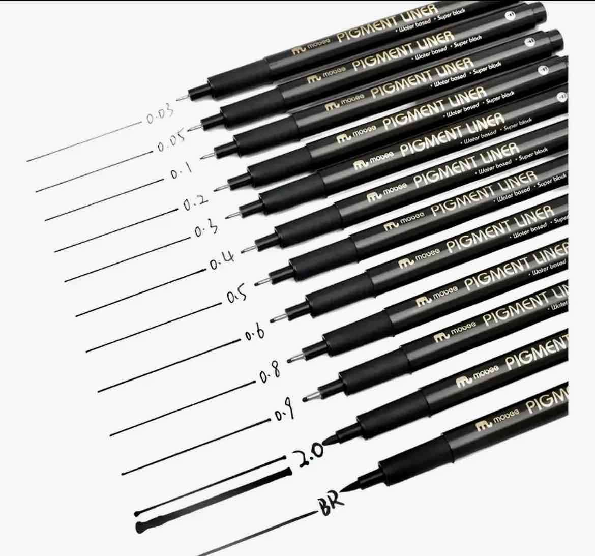 Set 12 lápices pigment liner tira líneas Premium - 5