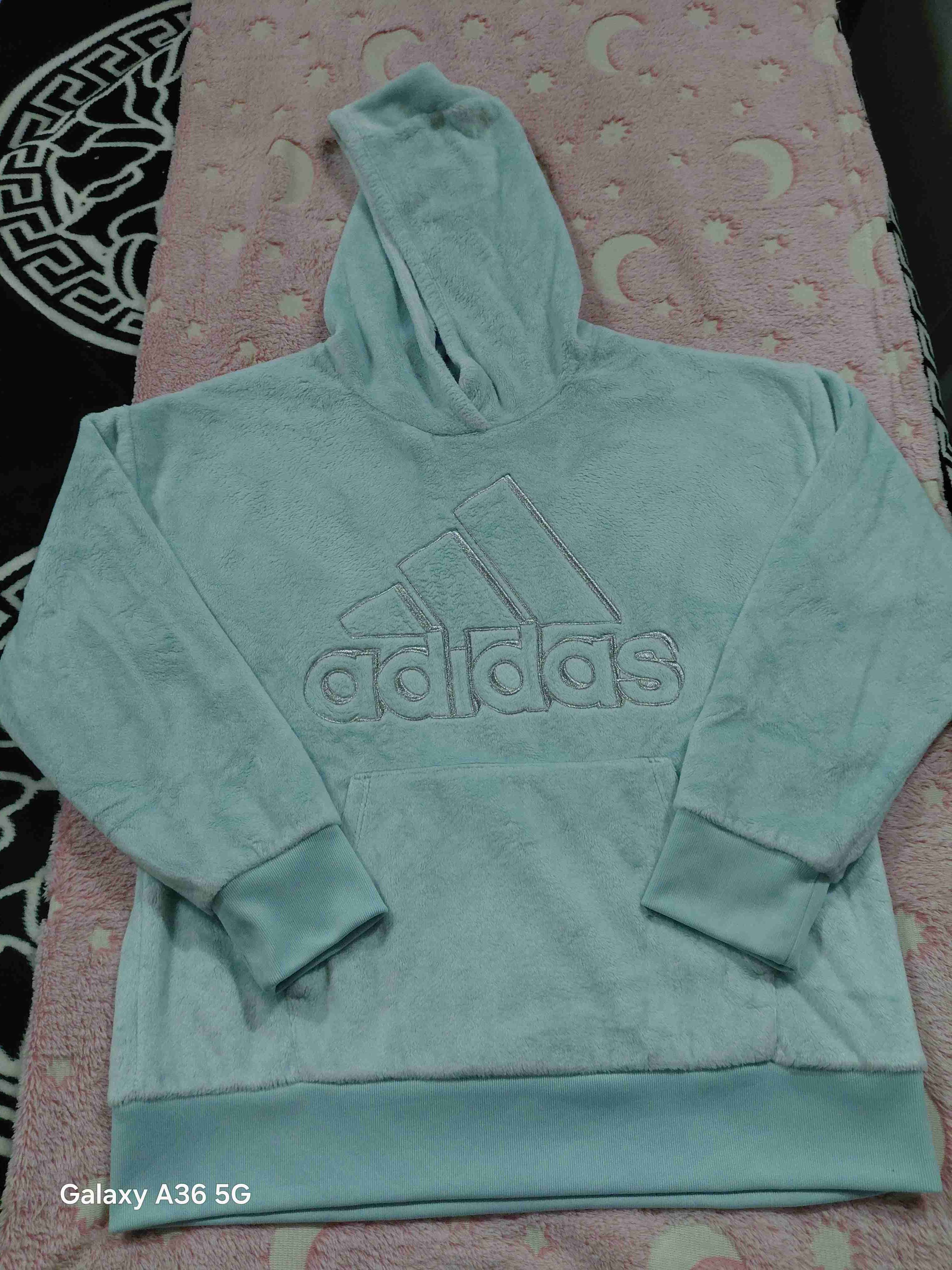 Polerón verde agua Adidas  original con capucha