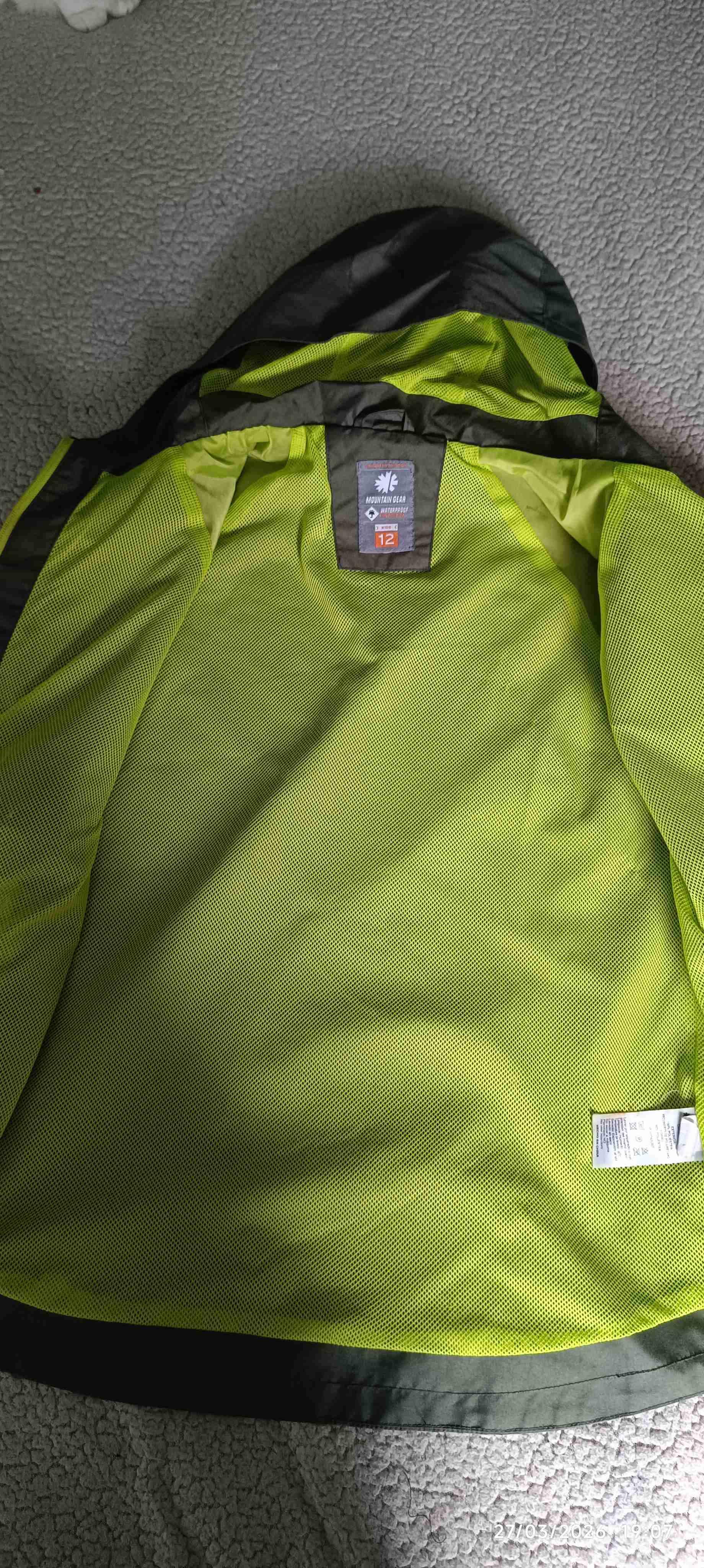 Chaqueta impermeable verde neón talla 12 - miniatura 3