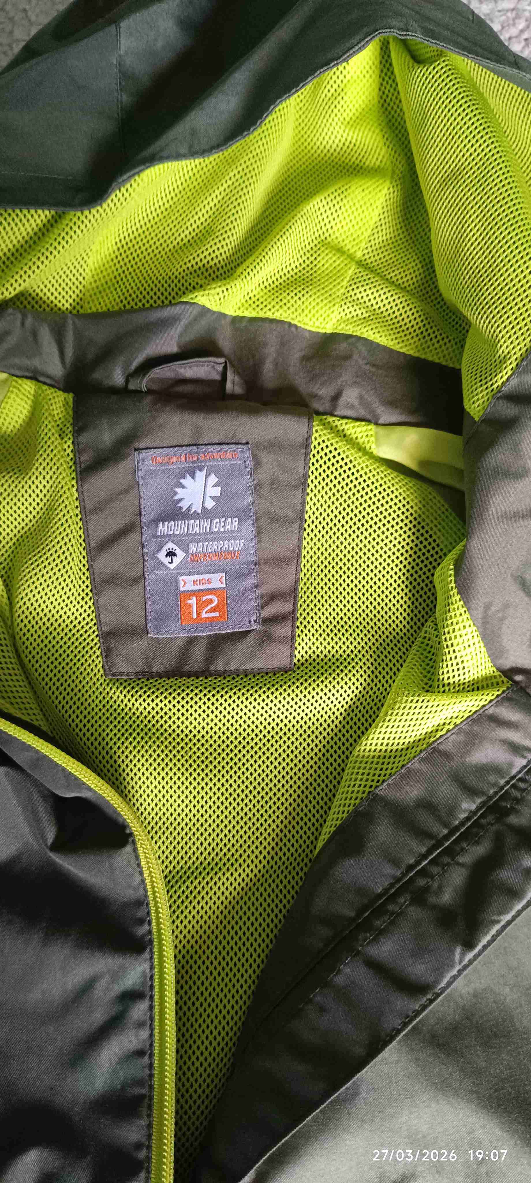 Chaqueta impermeable verde neón talla 12 - miniatura 4