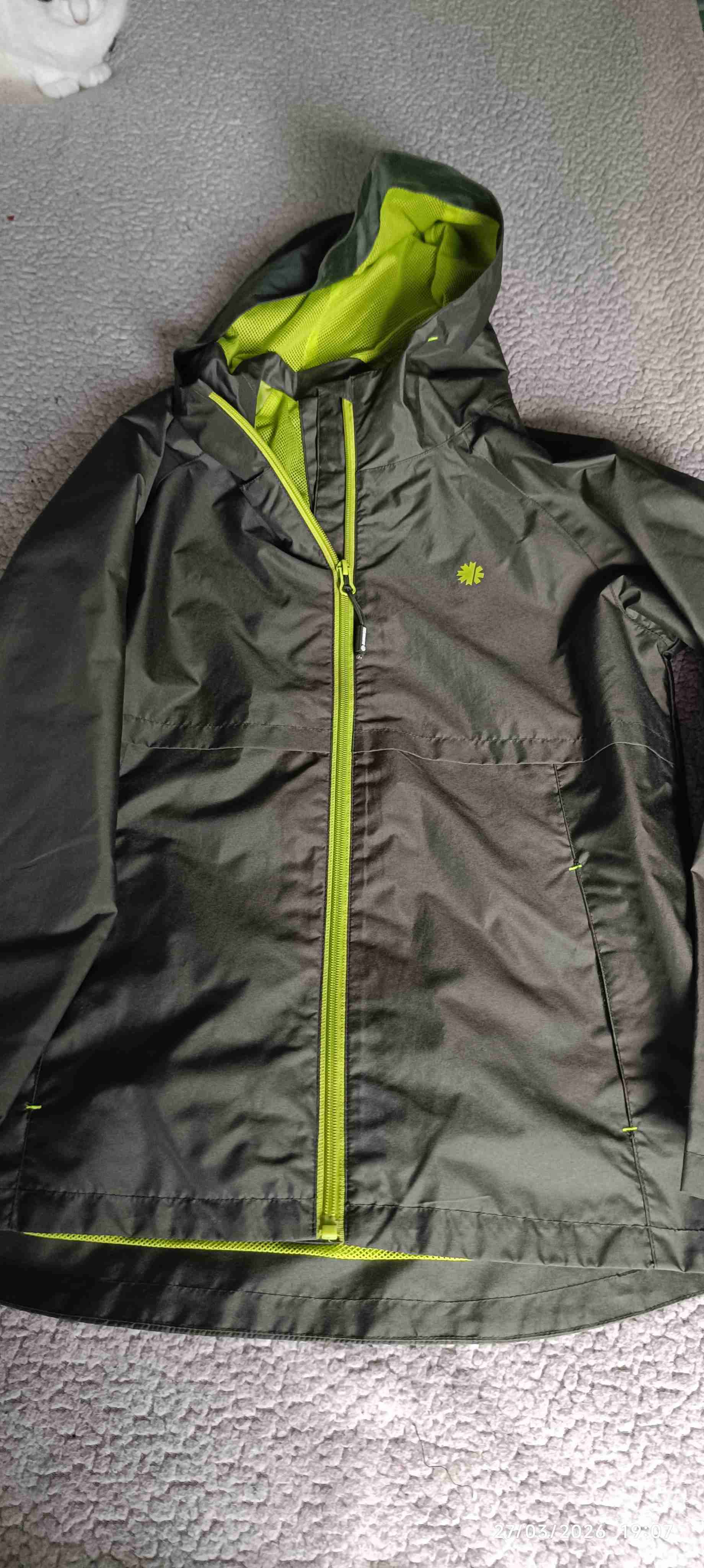 Chaqueta impermeable verde neón talla 12 - miniatura 5