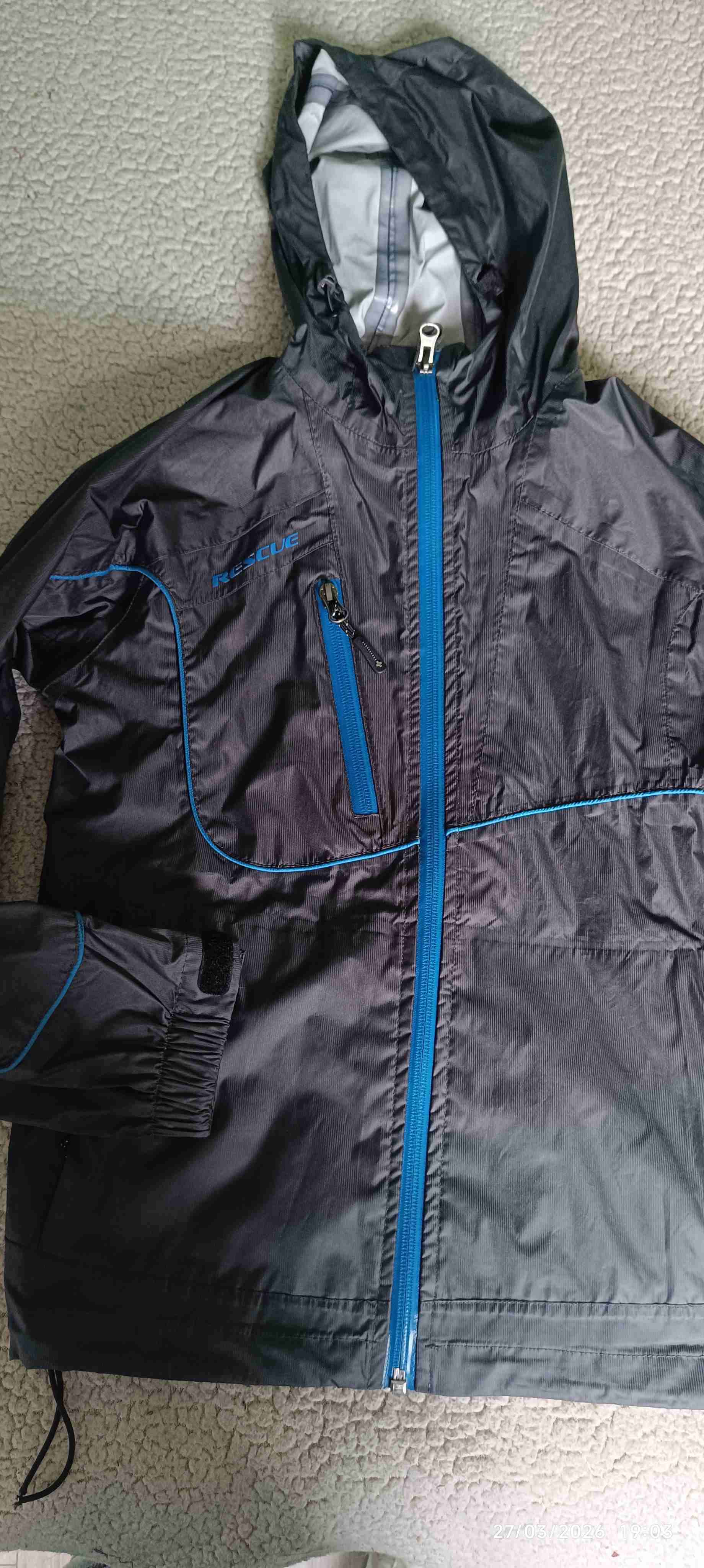 Chaqueta azul impermeable Rescue talla 10 - miniatura 4