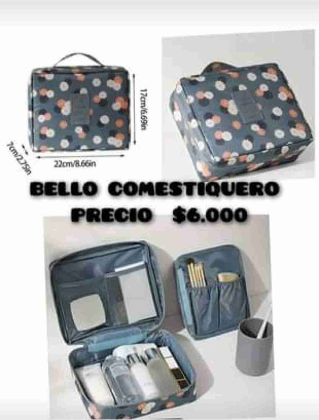 Cosmetiquero azul con estampado tropical - miniatura 2