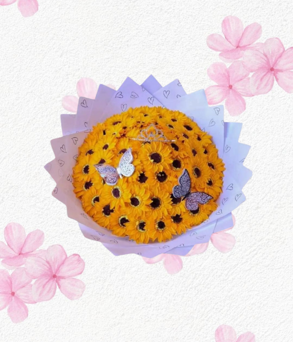 Mega ramo en 100 girasoles de jabon eternos