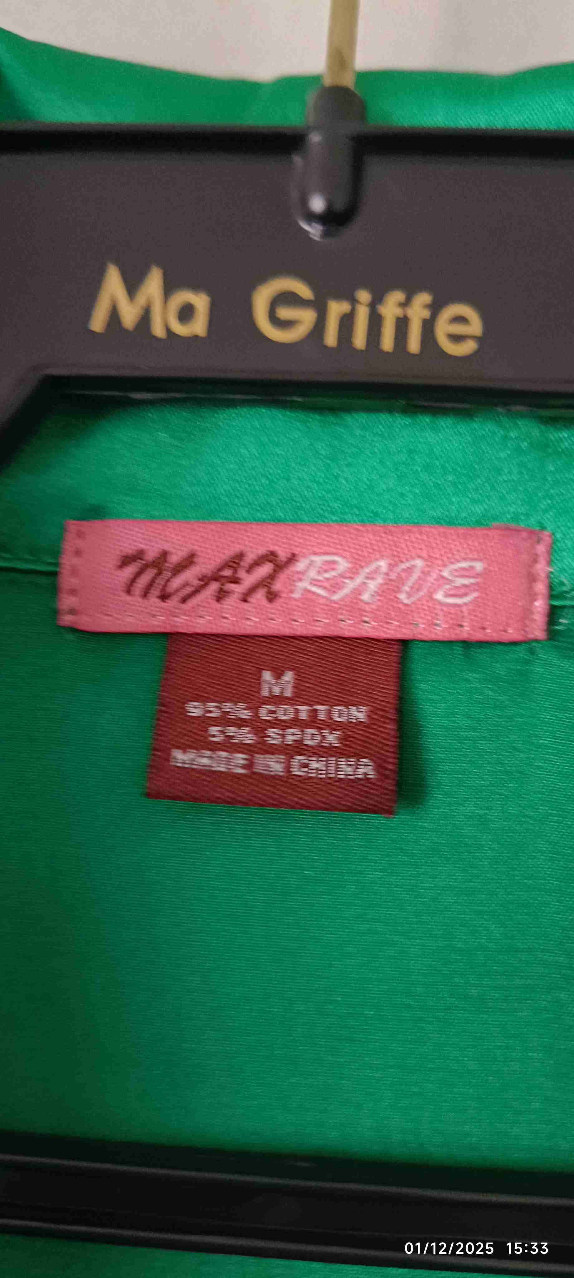 Blusa verde satén con lazo - miniatura 2