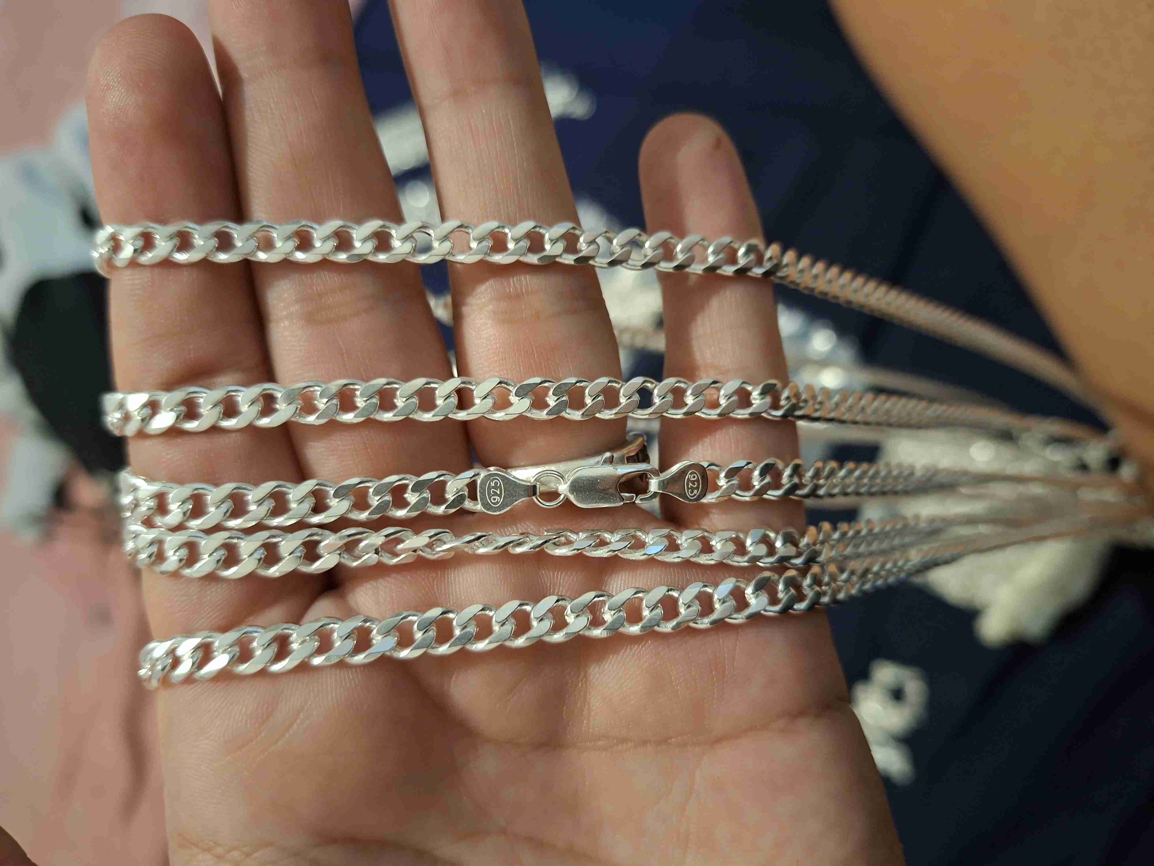 Cadena de plata estilo cubano y más - 2