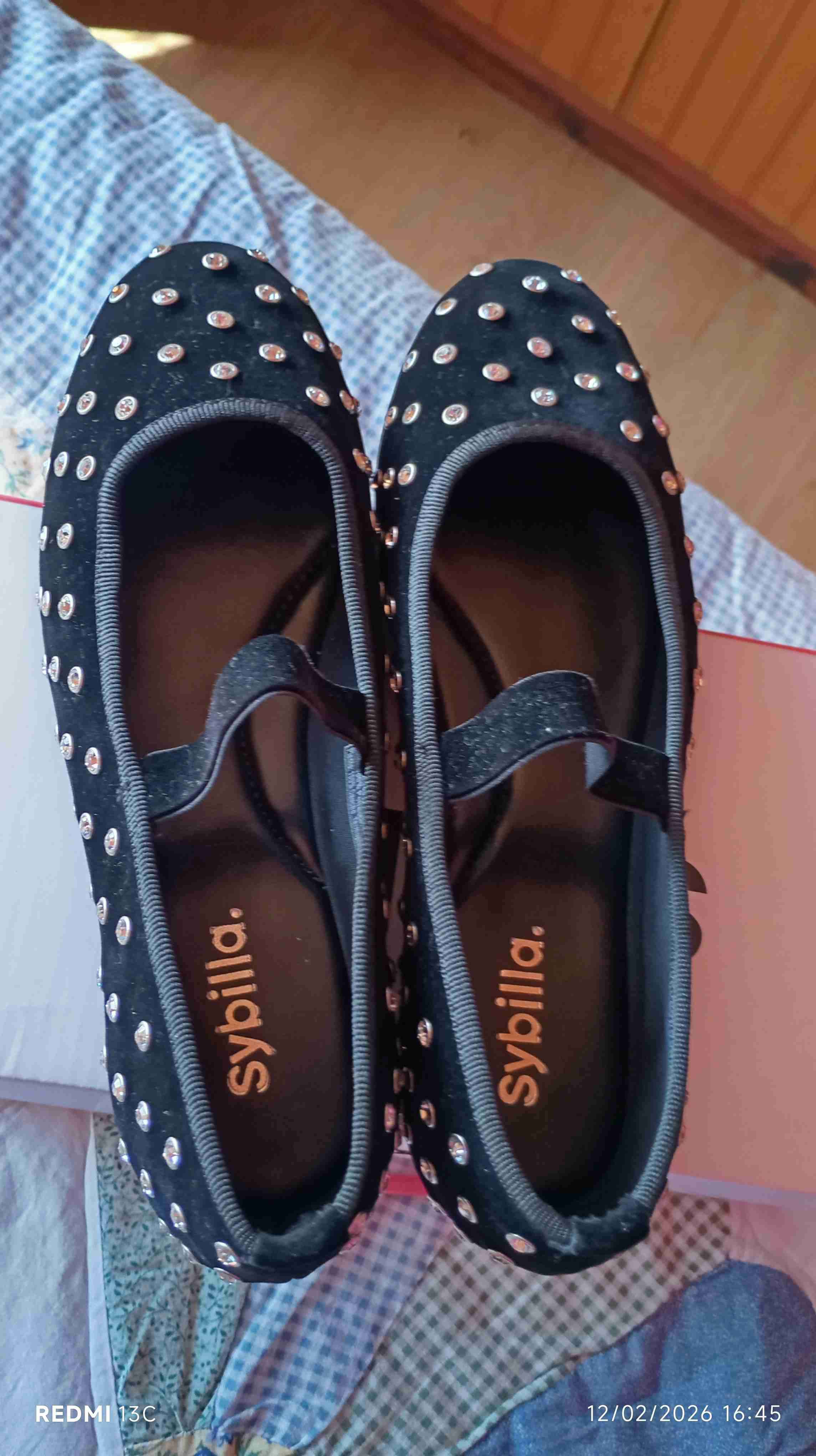 Zapatos planos negros con tachuelas - miniatura 2