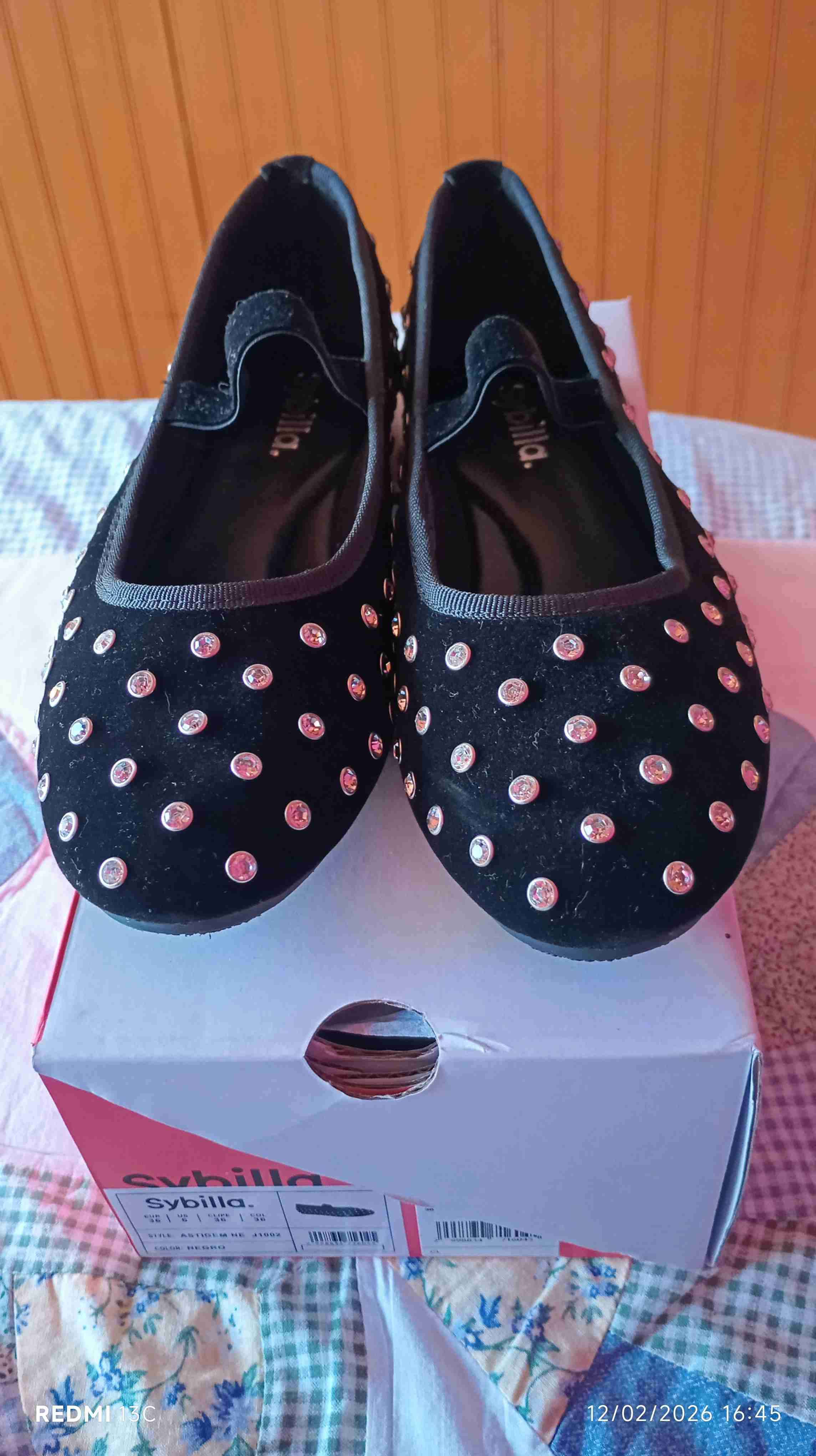 Zapatos planos negros con tachuelas - miniatura 5