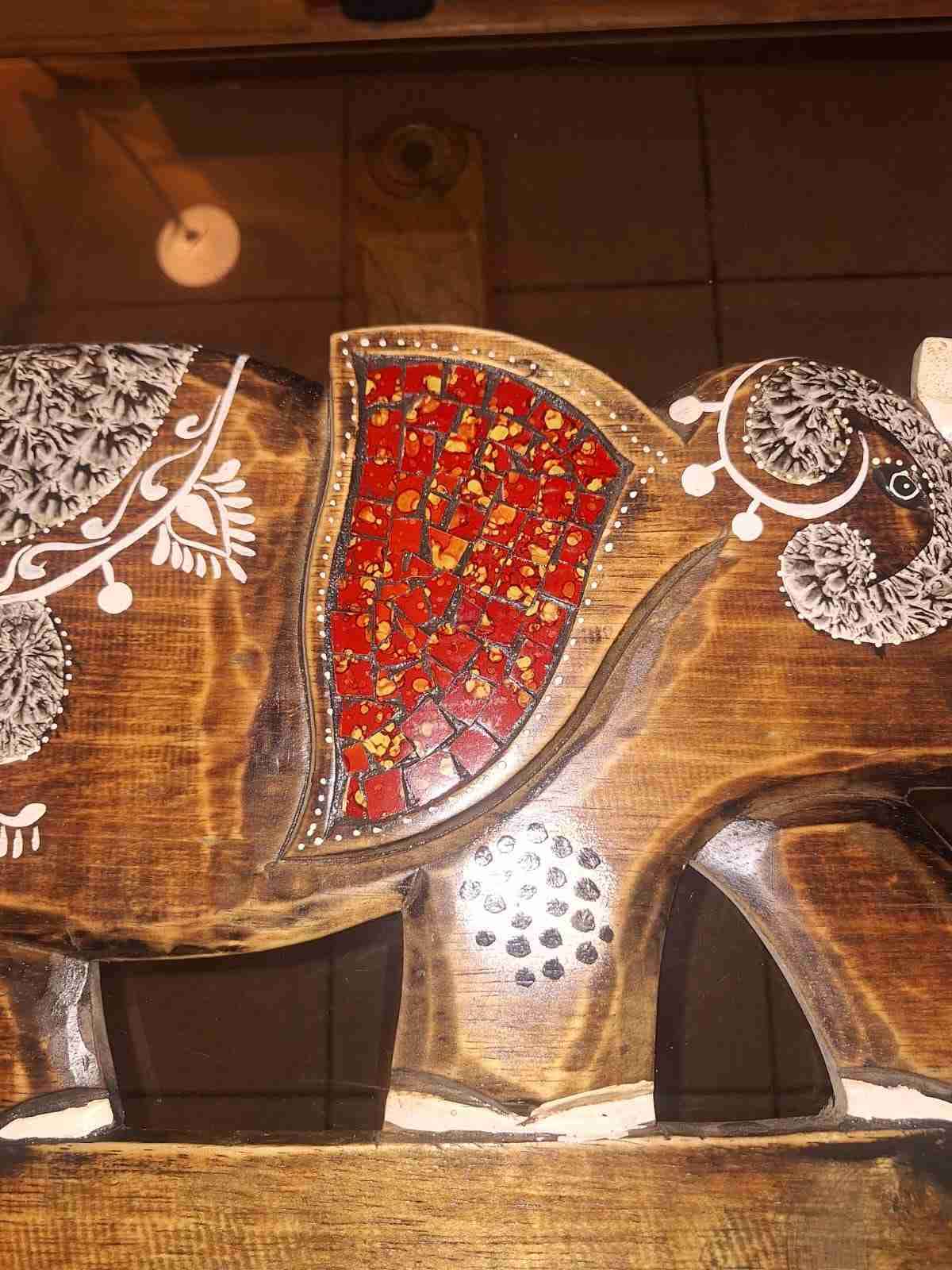 Cuadro de elefantes madera - 2