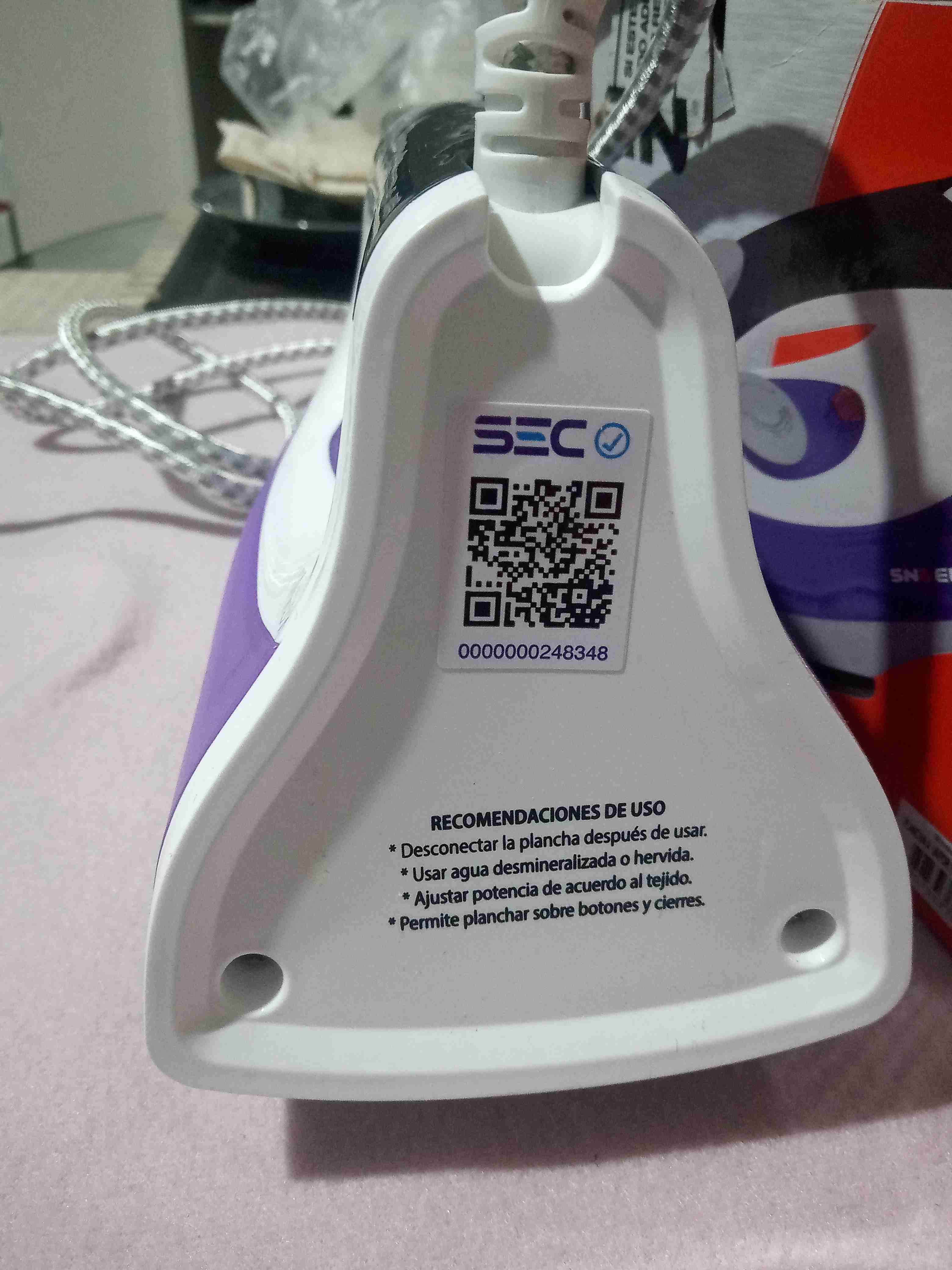 Plancha de vapor SEC morada