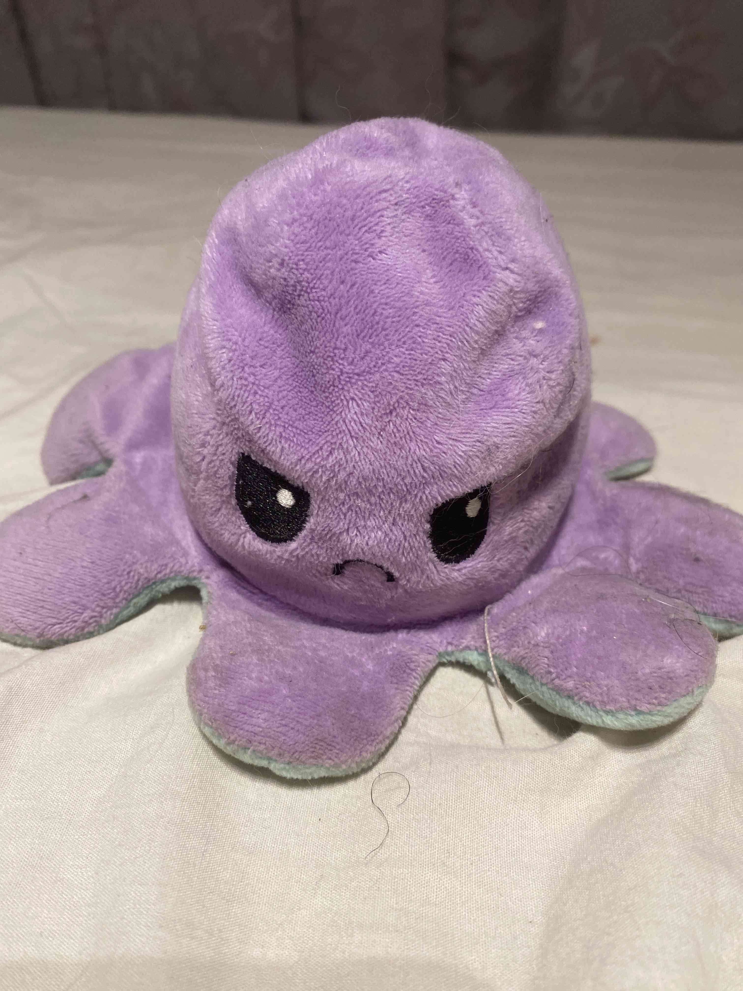 Pulpo de peluche reversible morado
