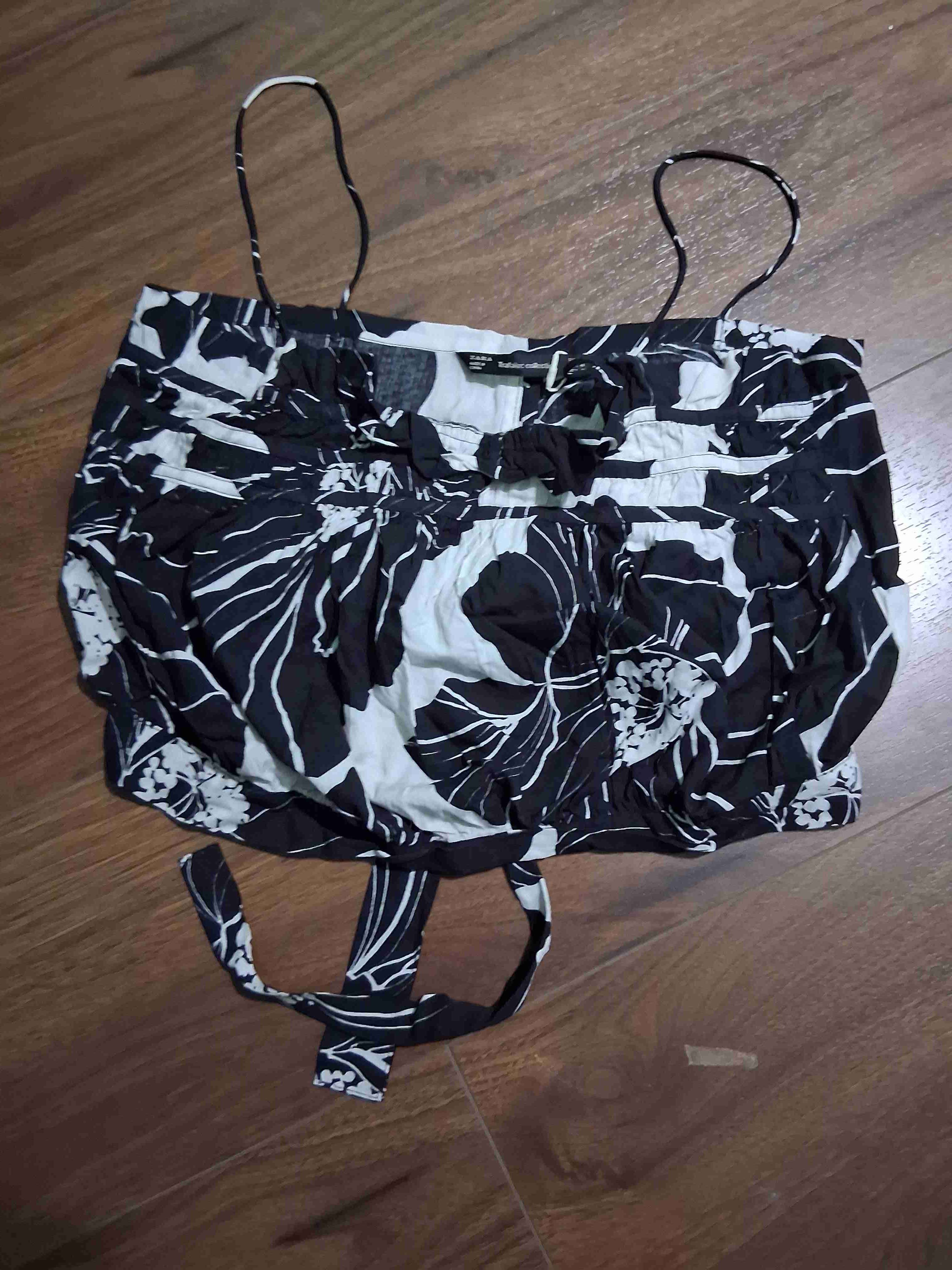 Shorts estampados Zara blanco y negro - miniatura 2