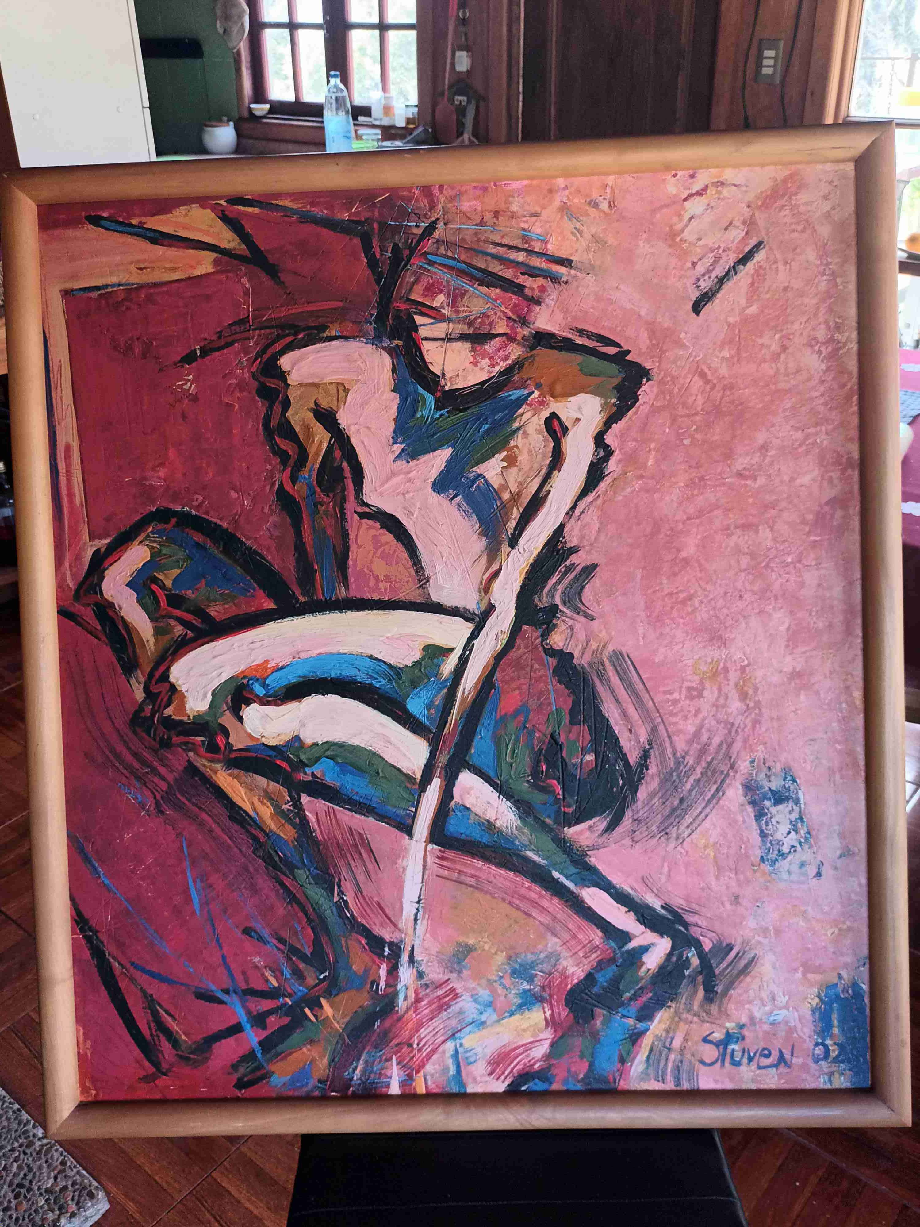 Cuadro abstracto enmarcado