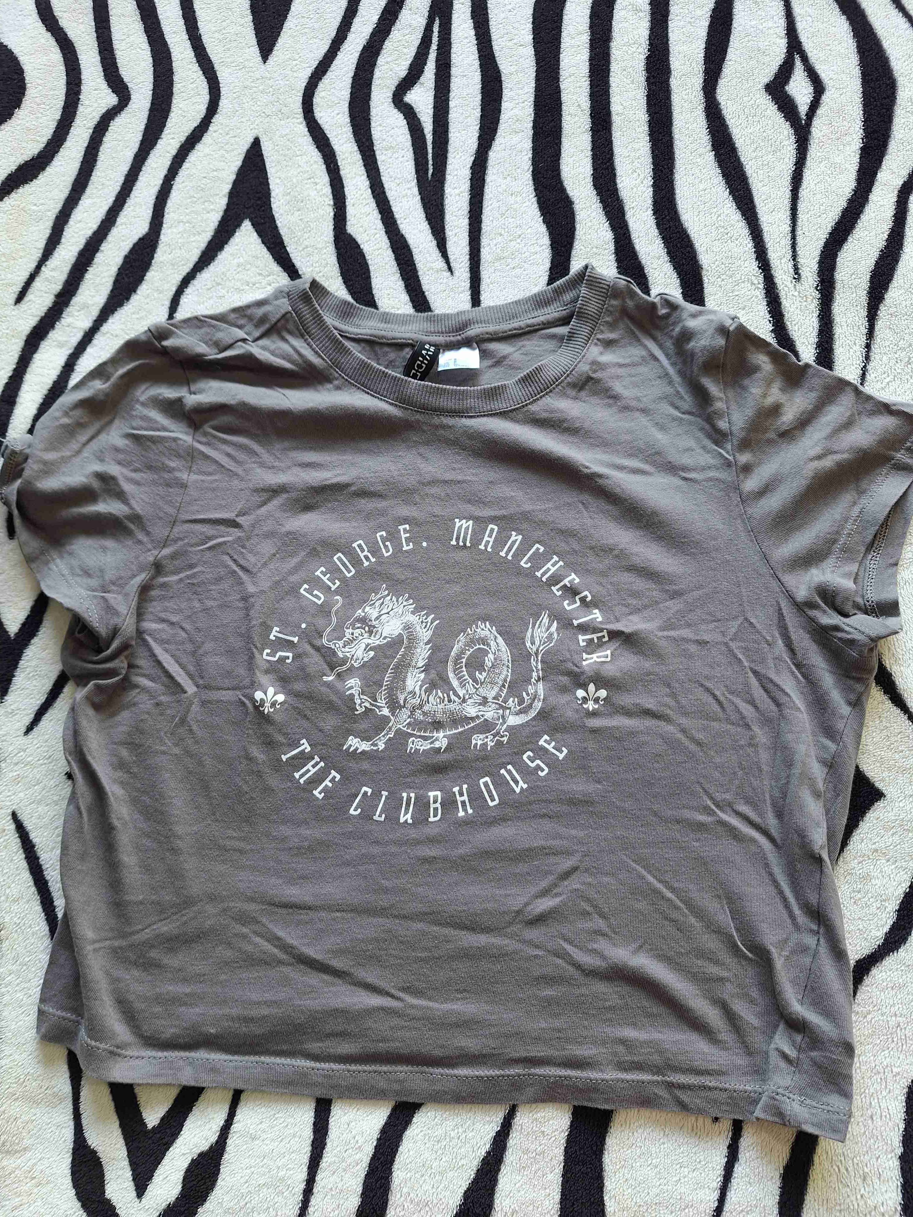 Polera gris diseño dragón