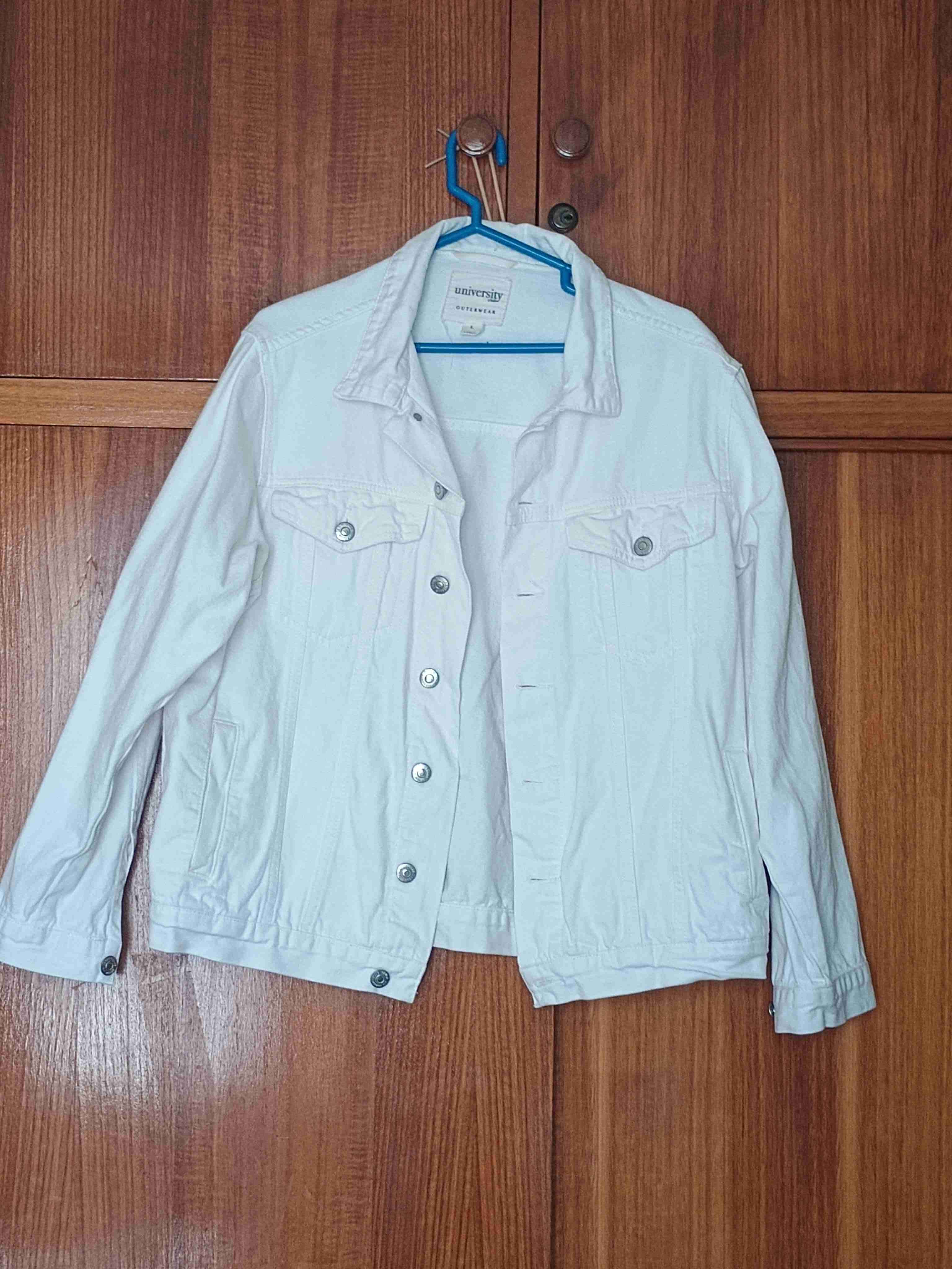 Chaqueta blanca de mezclilla university club - miniatura 2