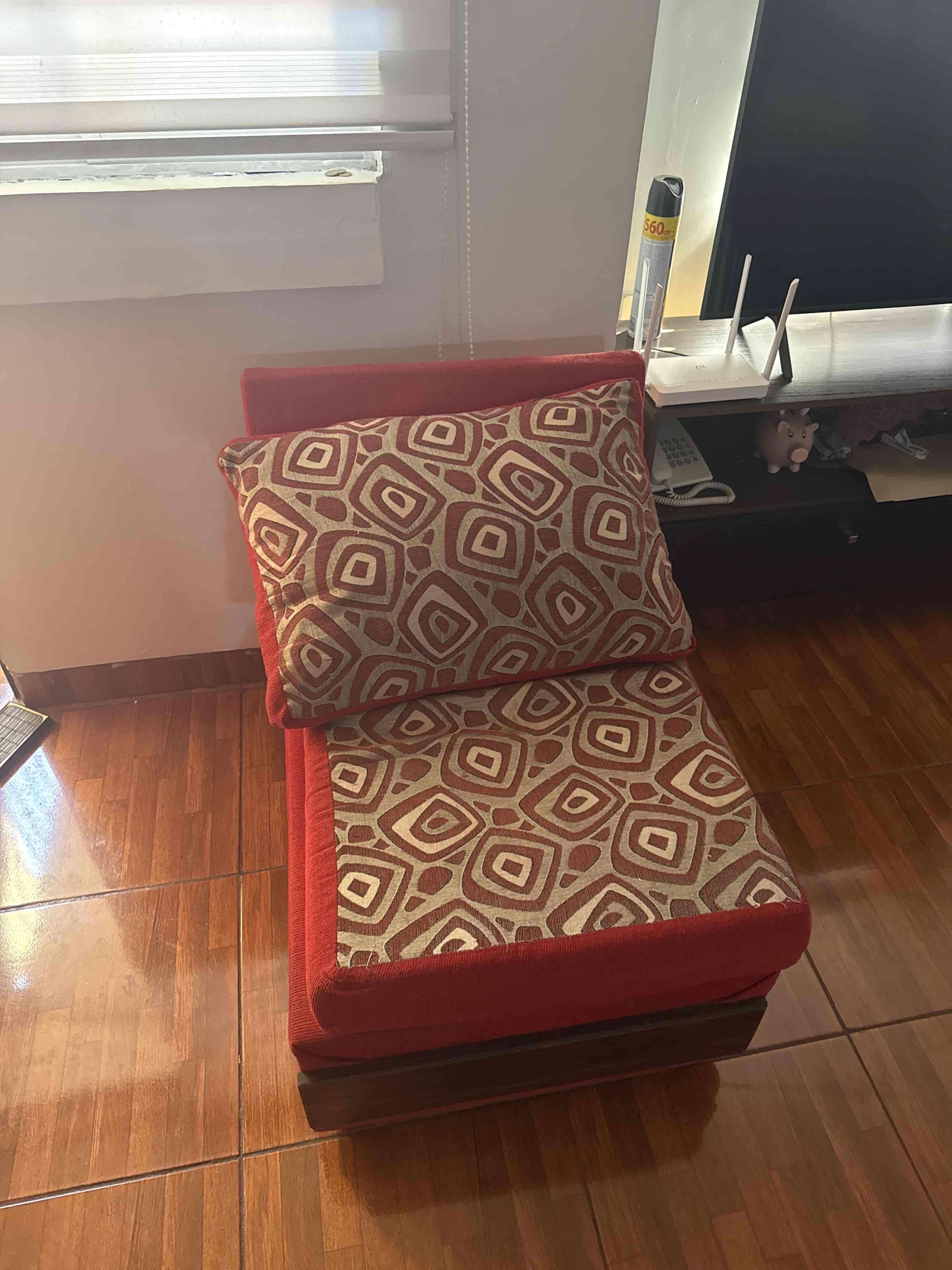 Sofá rinconero rojo con diseño 4 piezas - miniatura 2