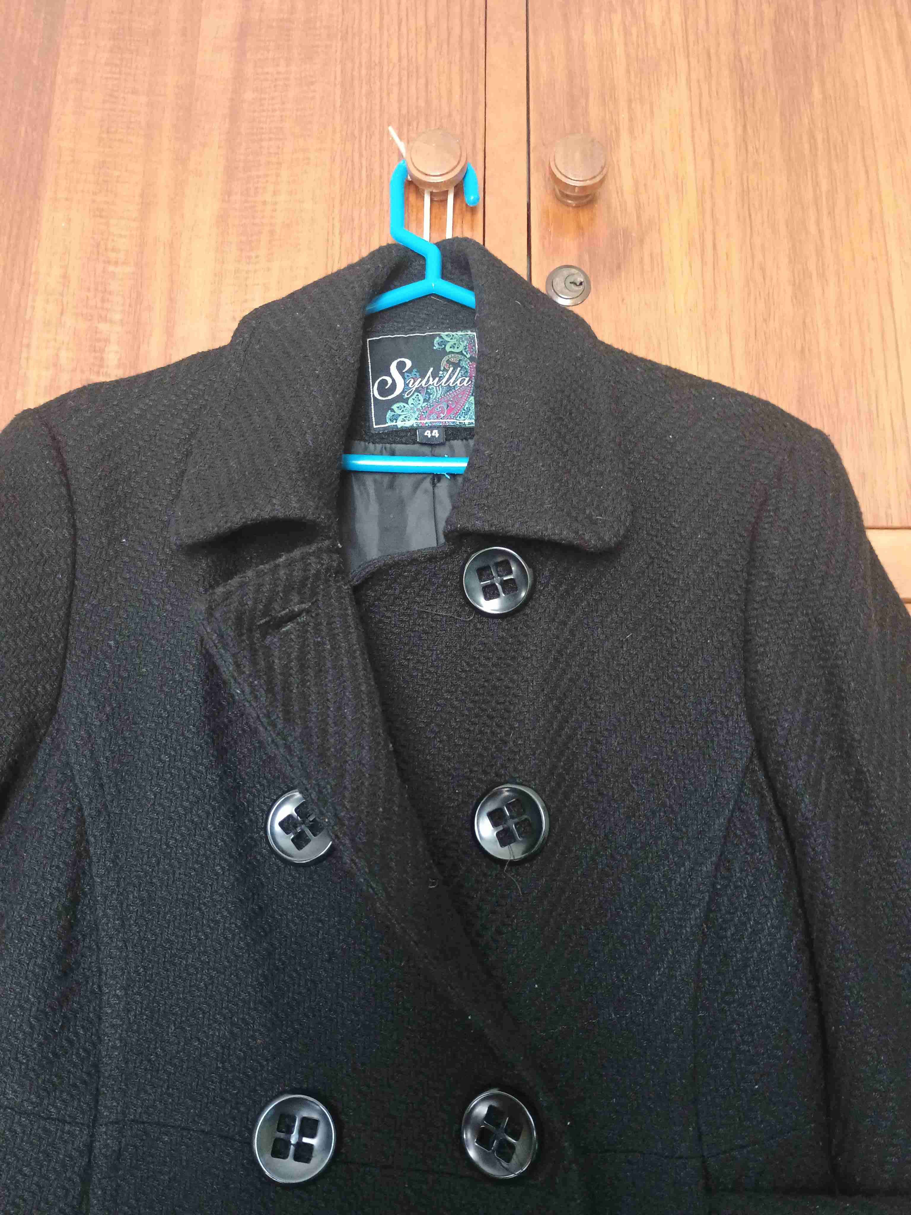 Abrigo negro largo mujer - miniatura 2