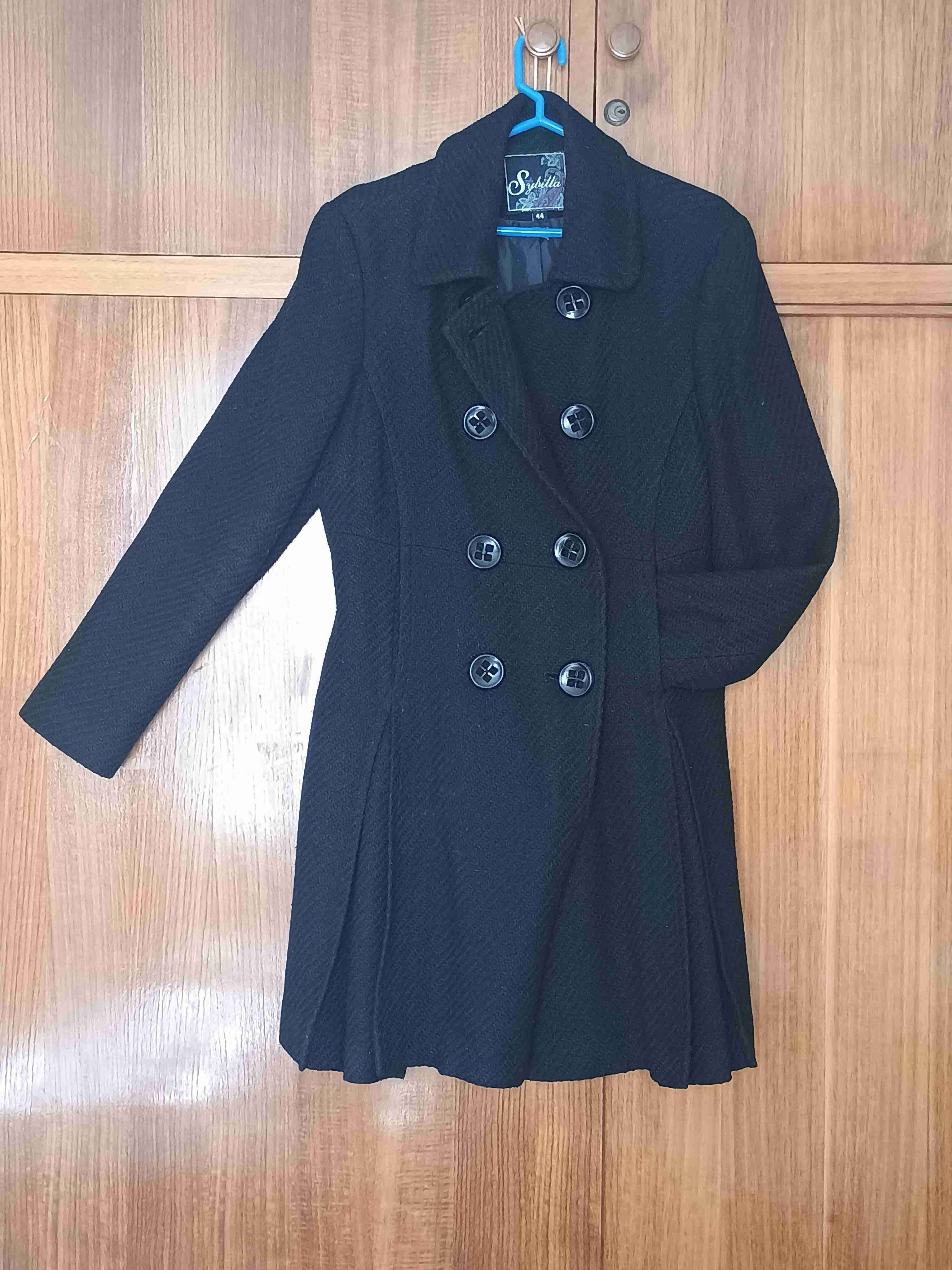 Abrigo negro largo mujer - miniatura 5