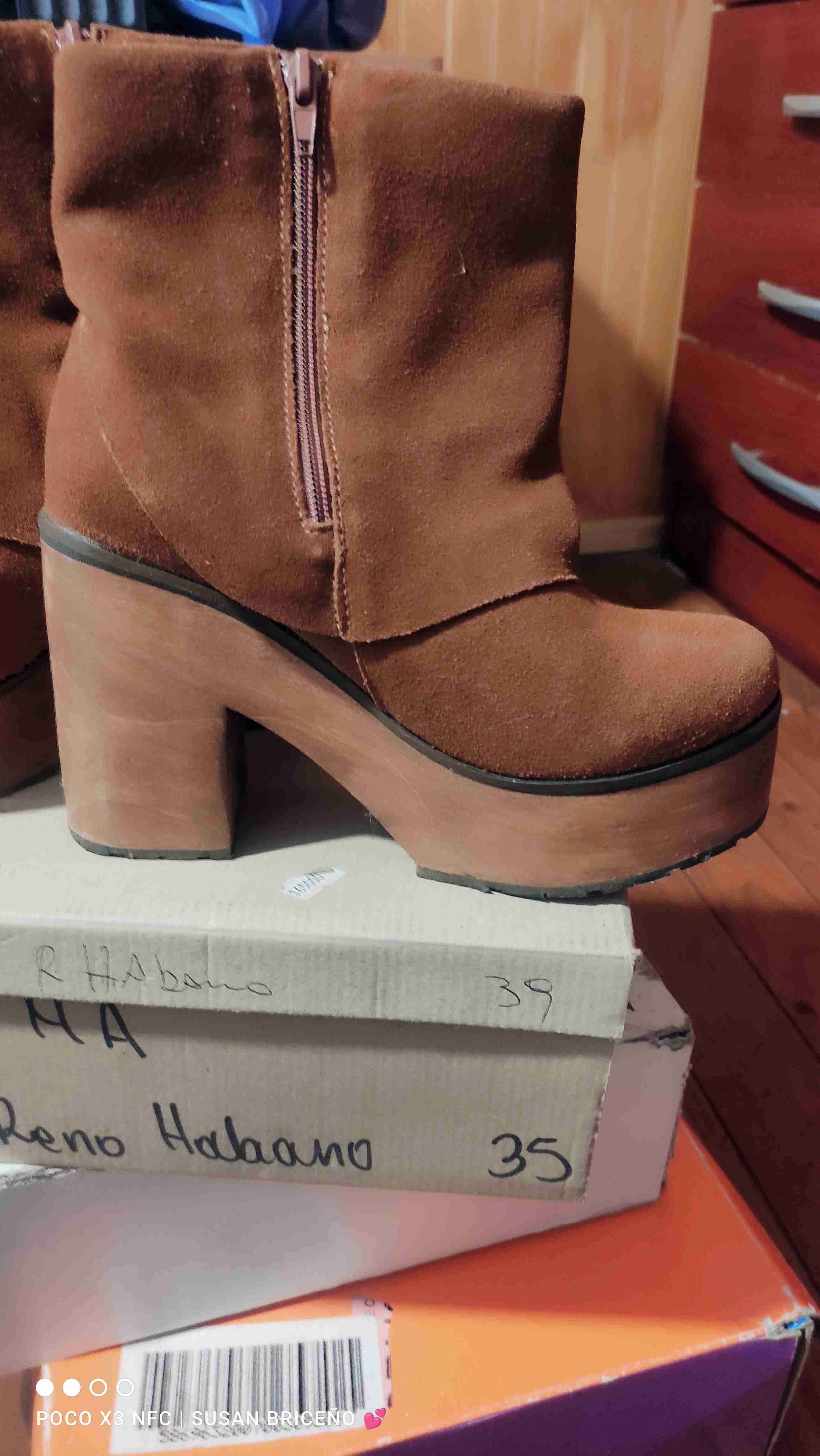 Botines mujer cuero  color marrón - miniatura 2