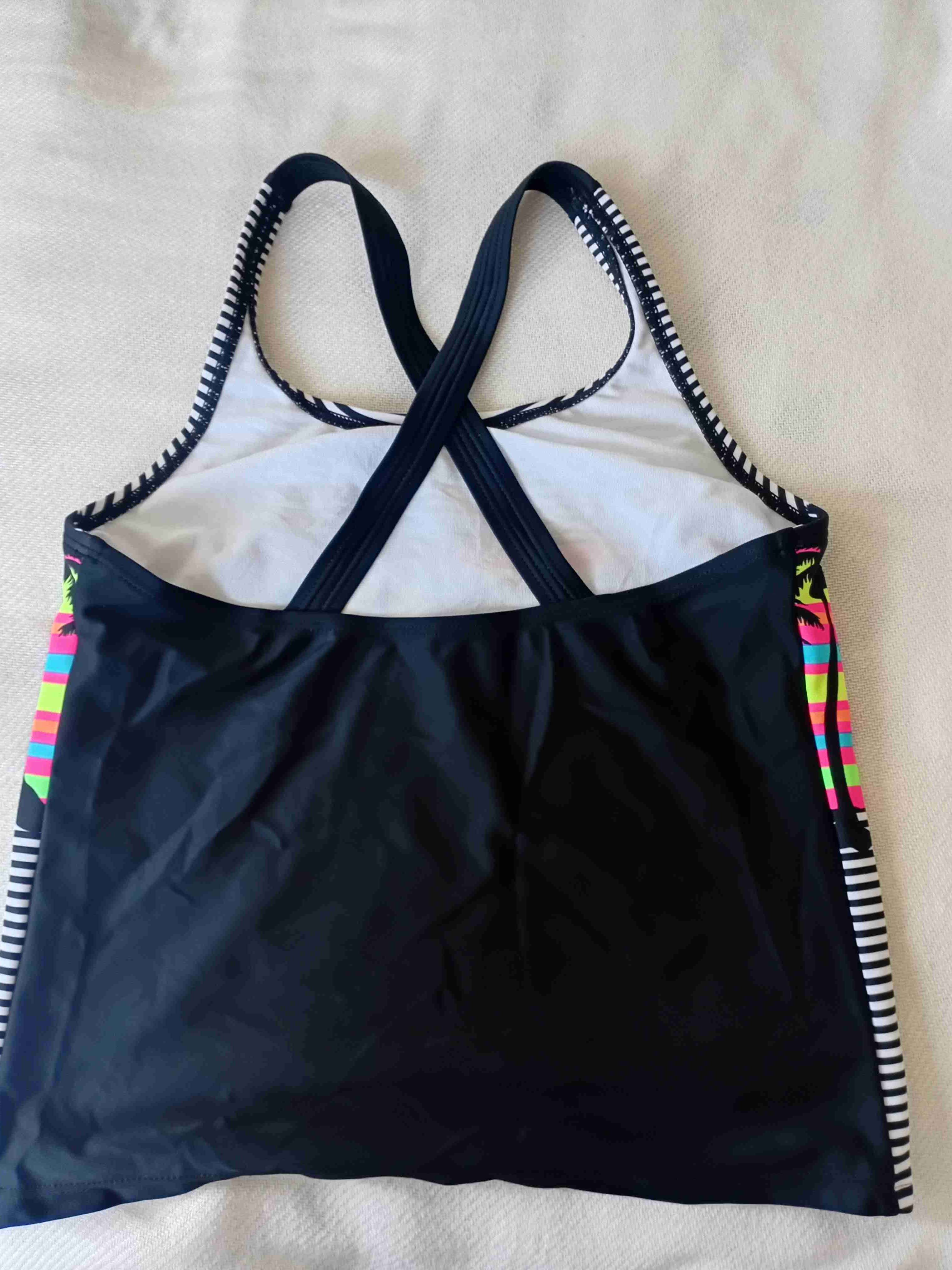 Traje de baño rayado con palmeras multicolor - miniatura 2