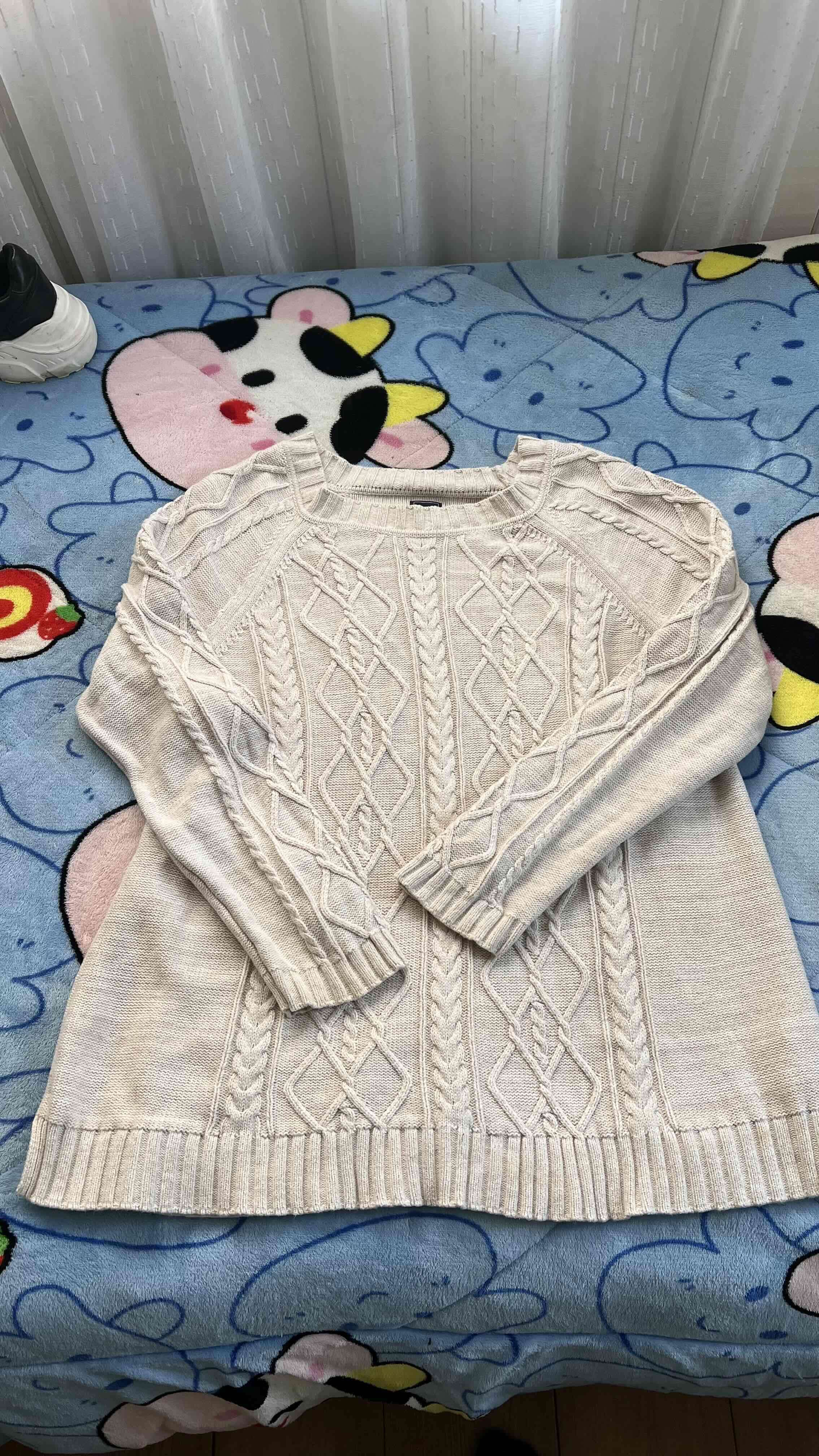 Sweater beige de lana tejido gap