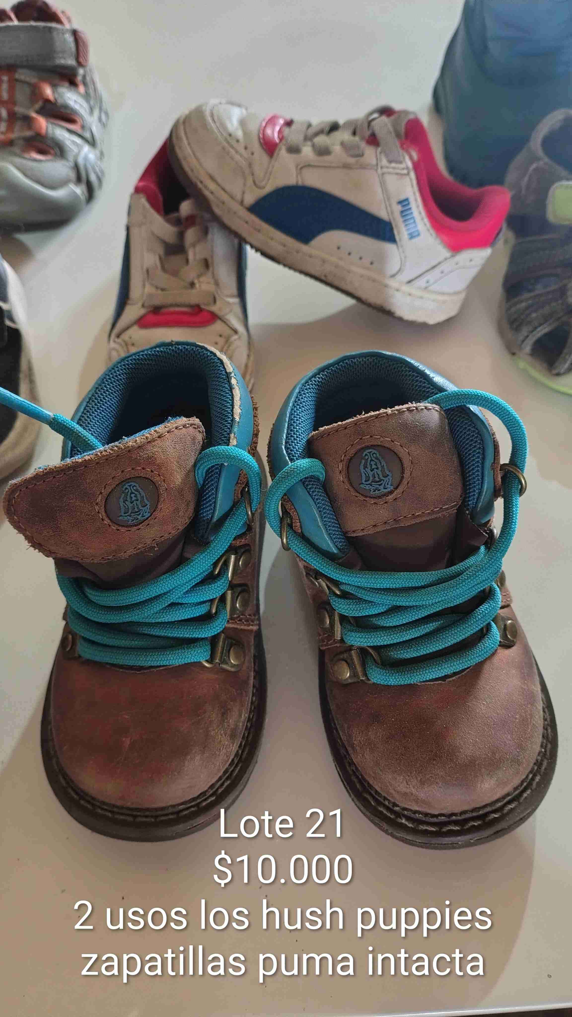 Zapatos Hush Puppies y puma niños talla 21