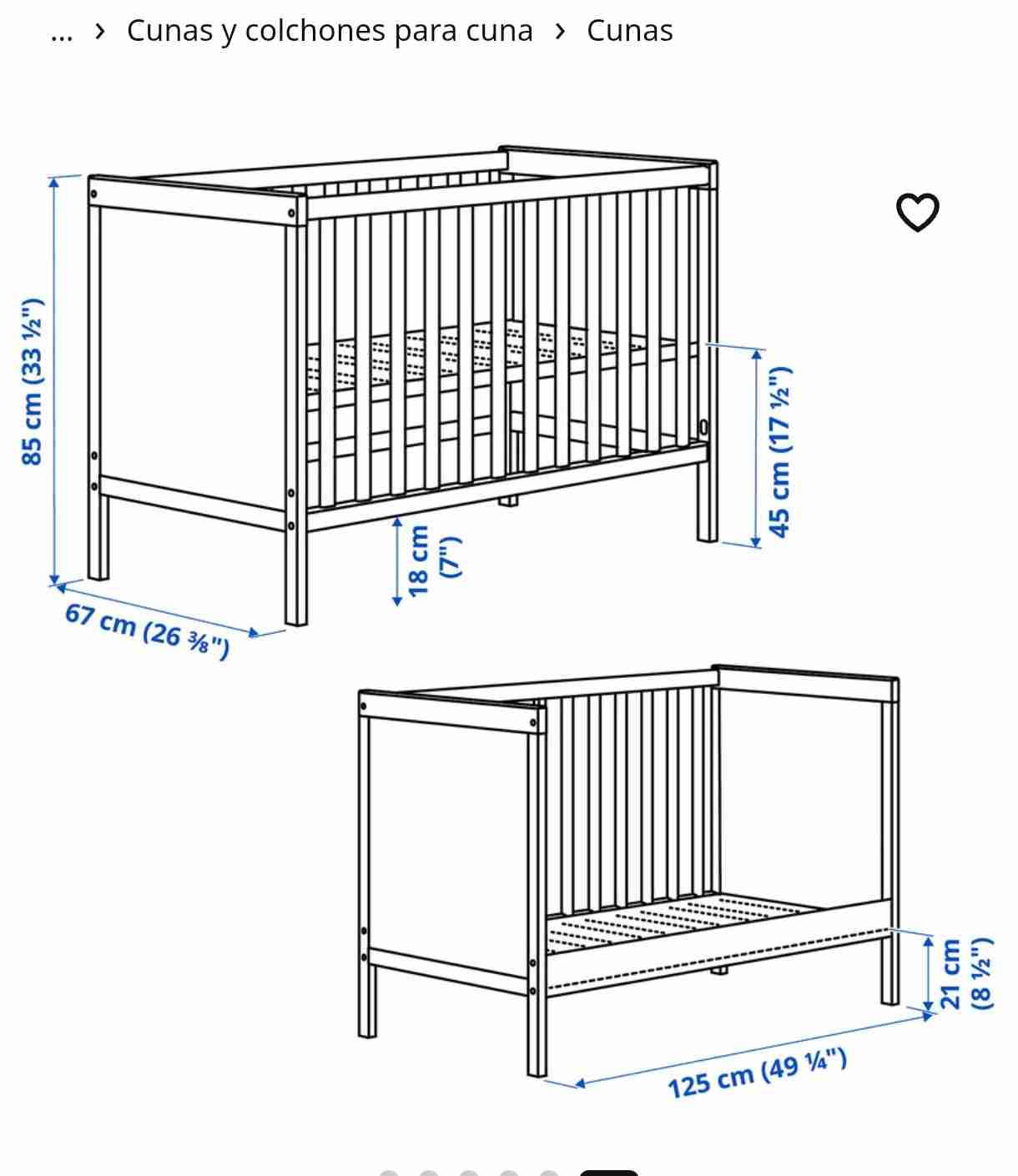 Cuna de bebé blanca IKEA - miniatura 3