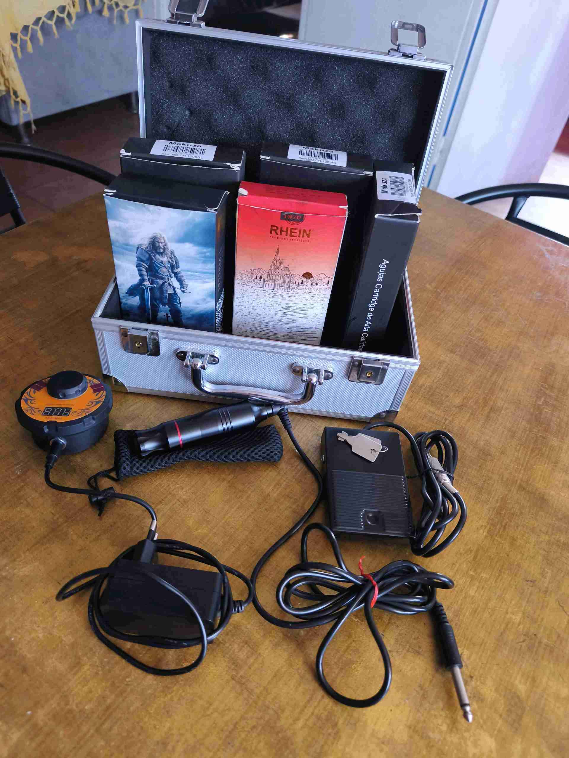 Set de máquina de tatuar con agujas