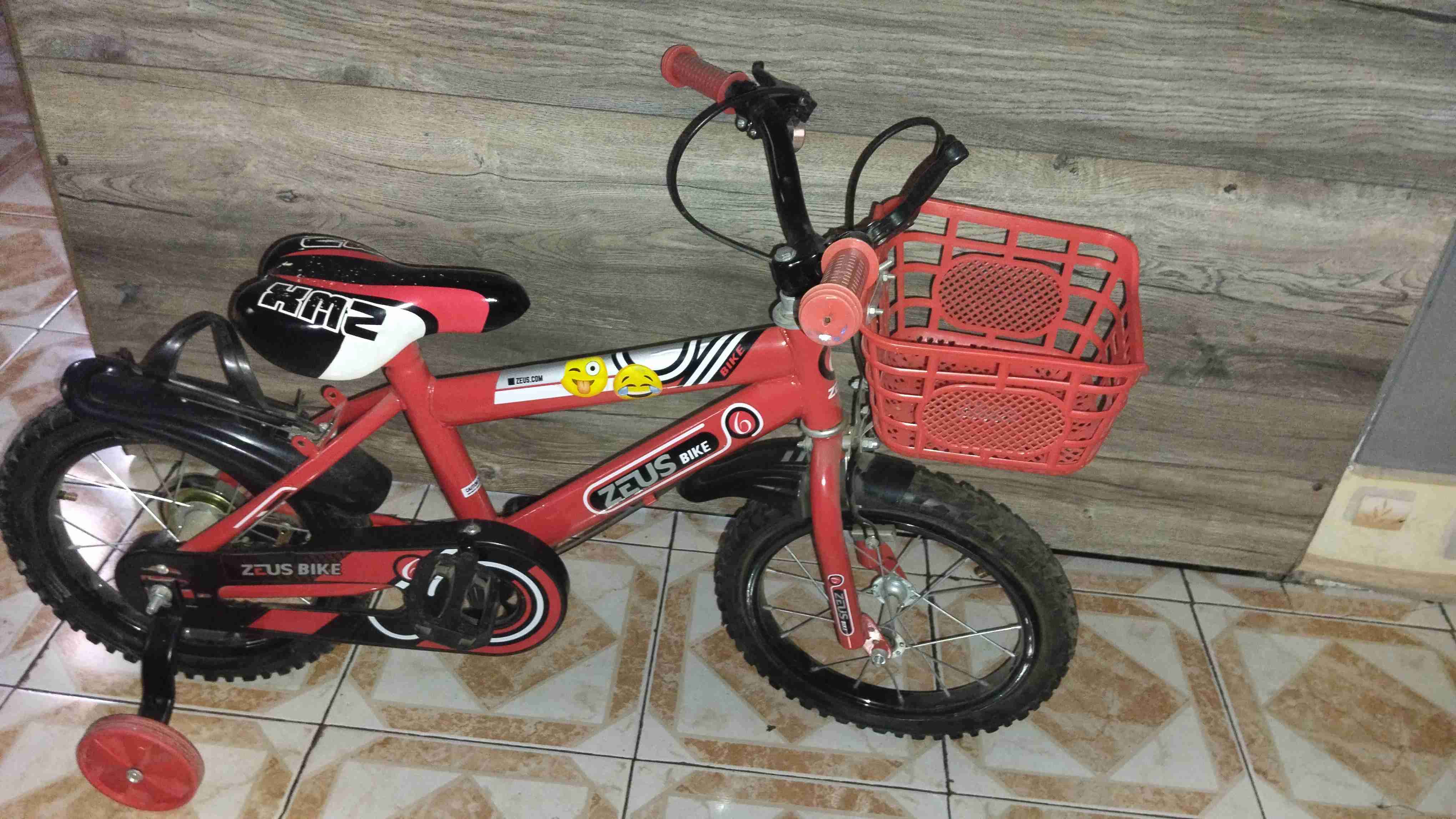 Bicicleta infantil  aro12 roja con canasto