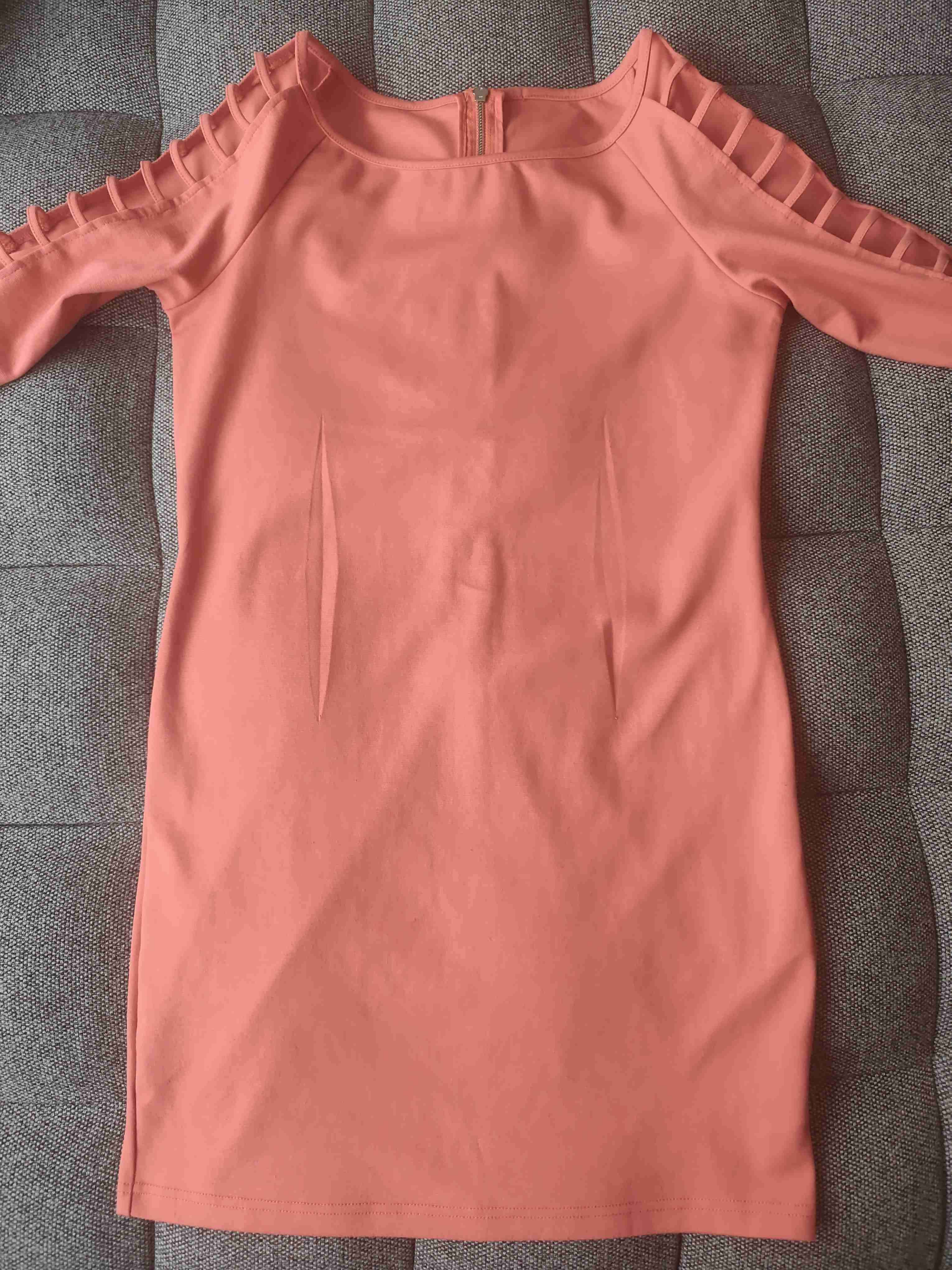 Vestido coral manga 3/4