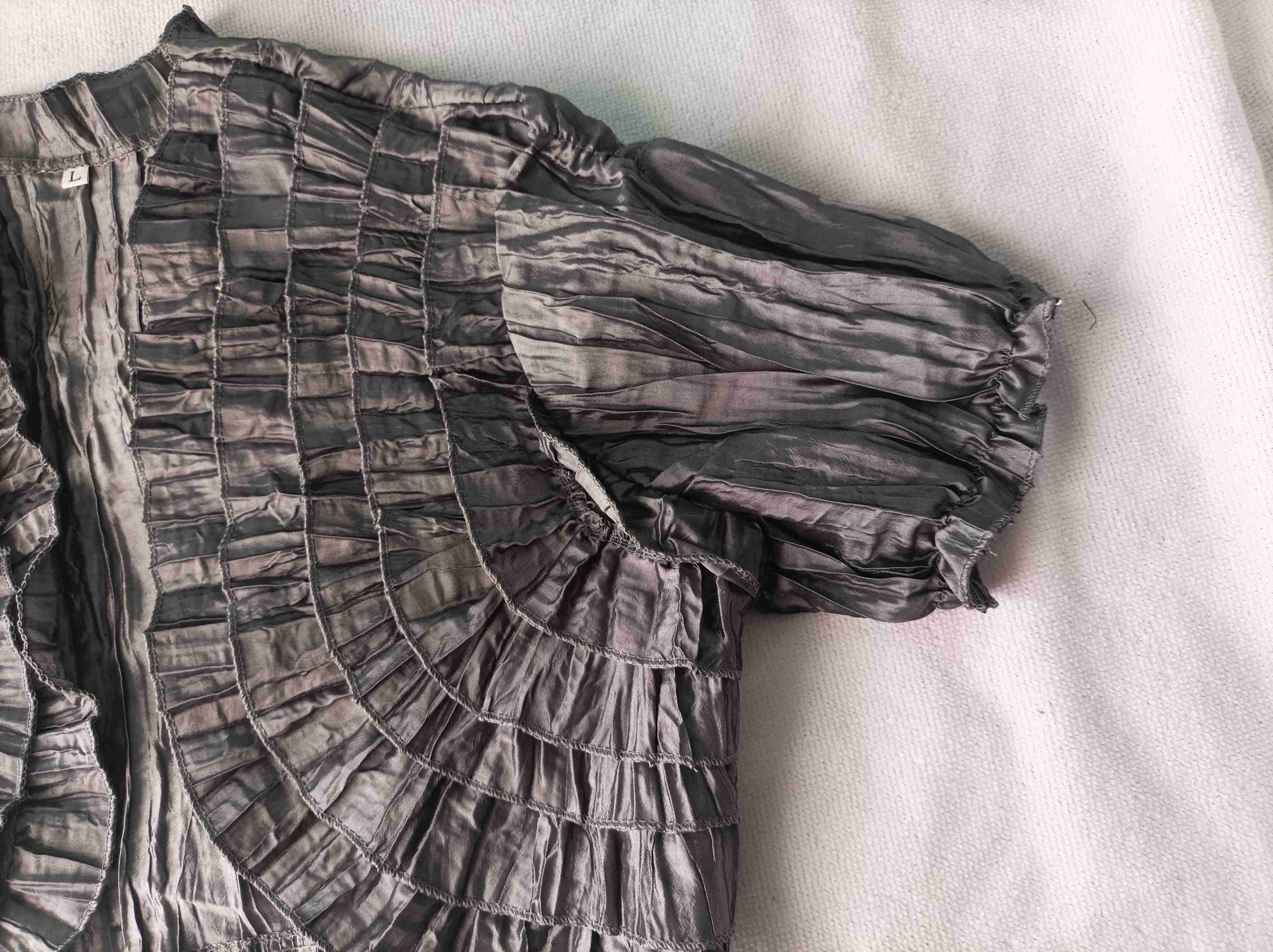 Chaqueta gris plisada - miniatura 3