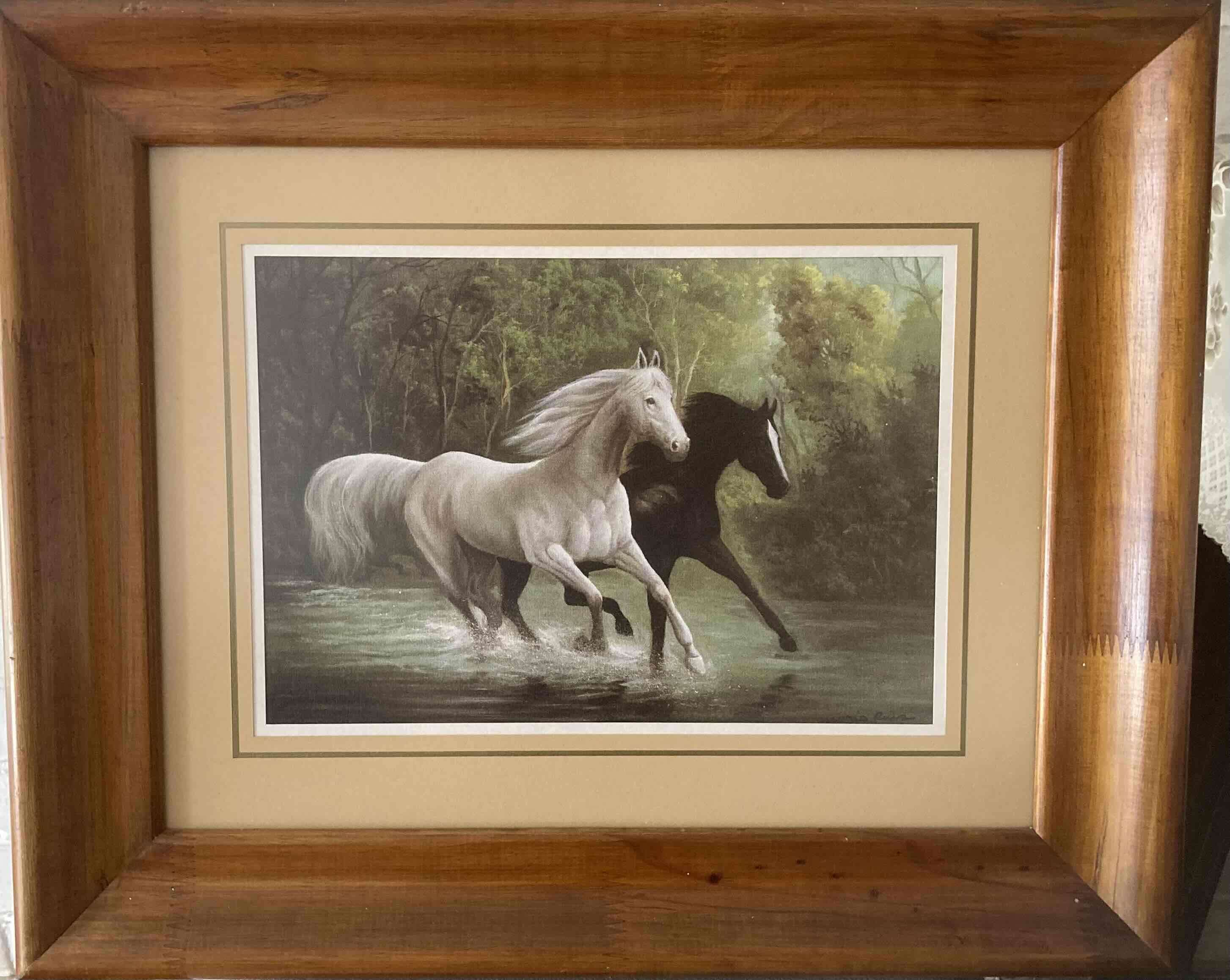 Cuadro con caballos galopando