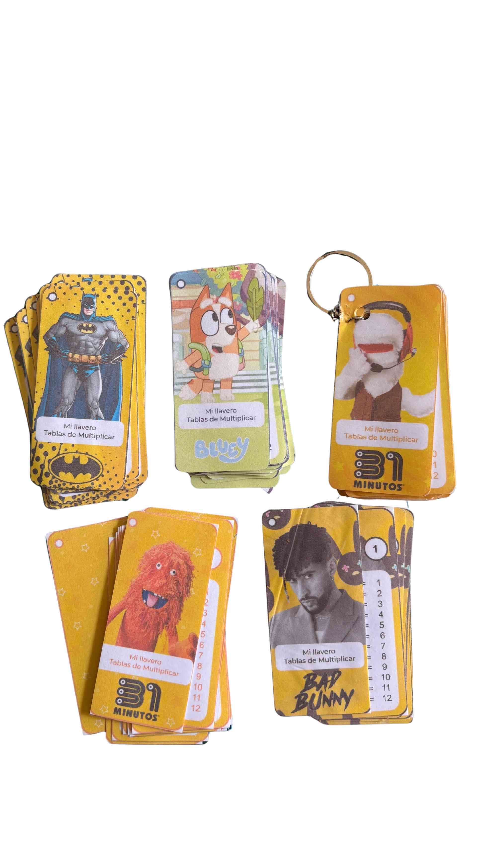 Llaveros tablas de multiplicar - 1