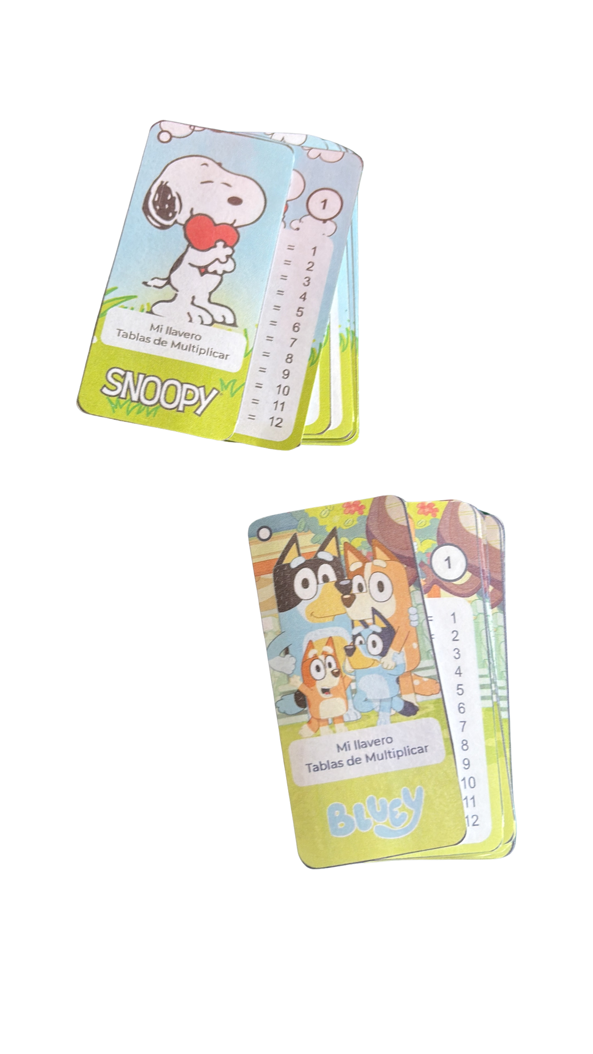 Llaveros tablas de multiplicar - 2