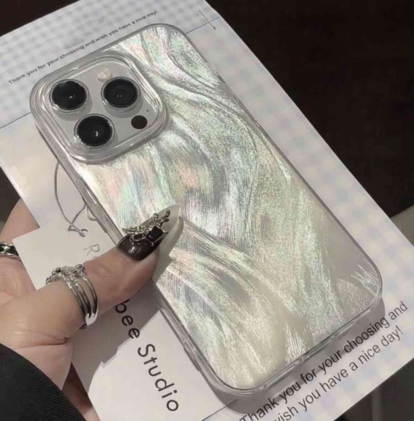 Funda iridiscente plata para iPhone 17 pro Max - miniatura 1