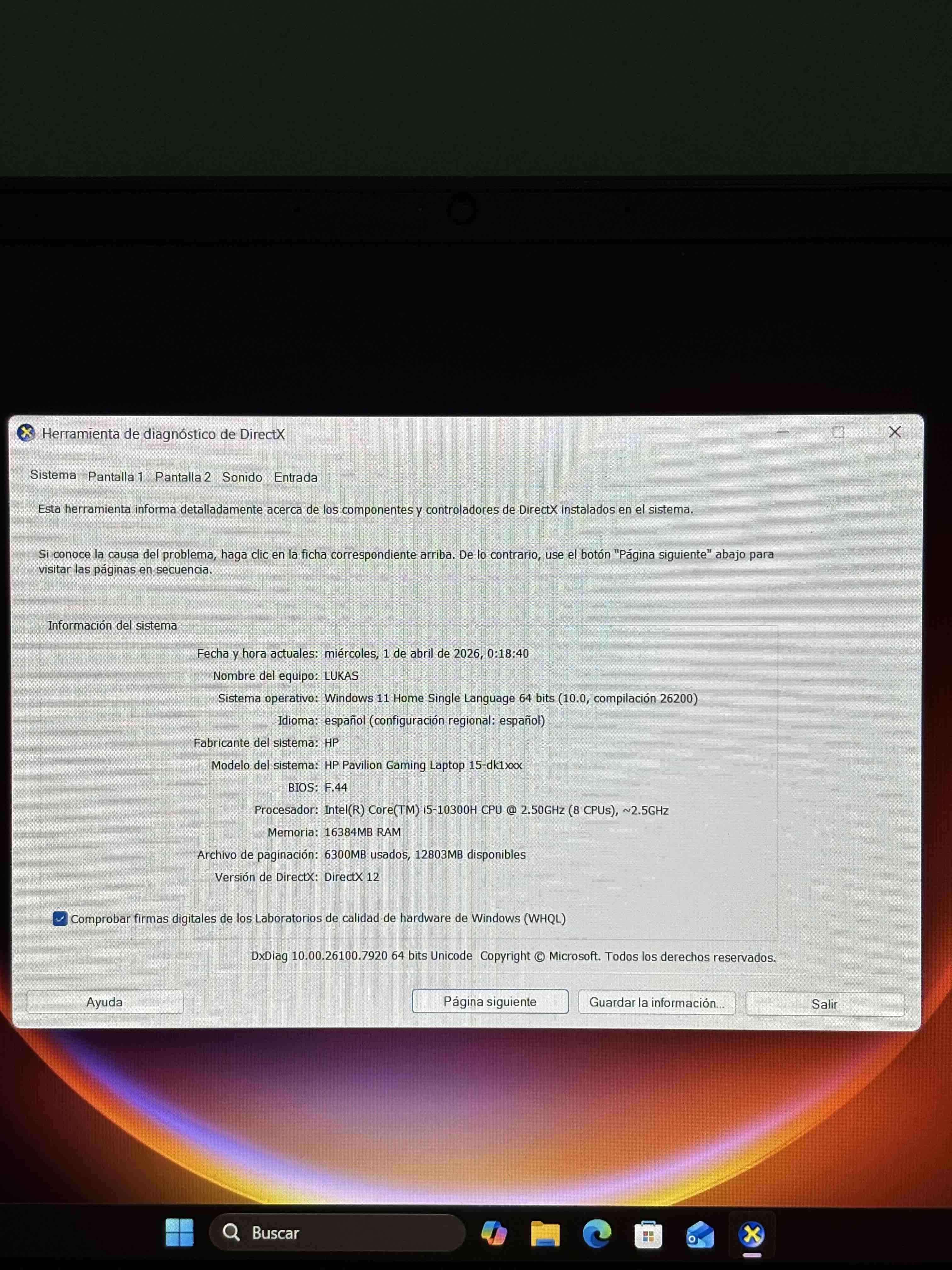 Portátil HP Gaming con teclado RGB - miniatura 3