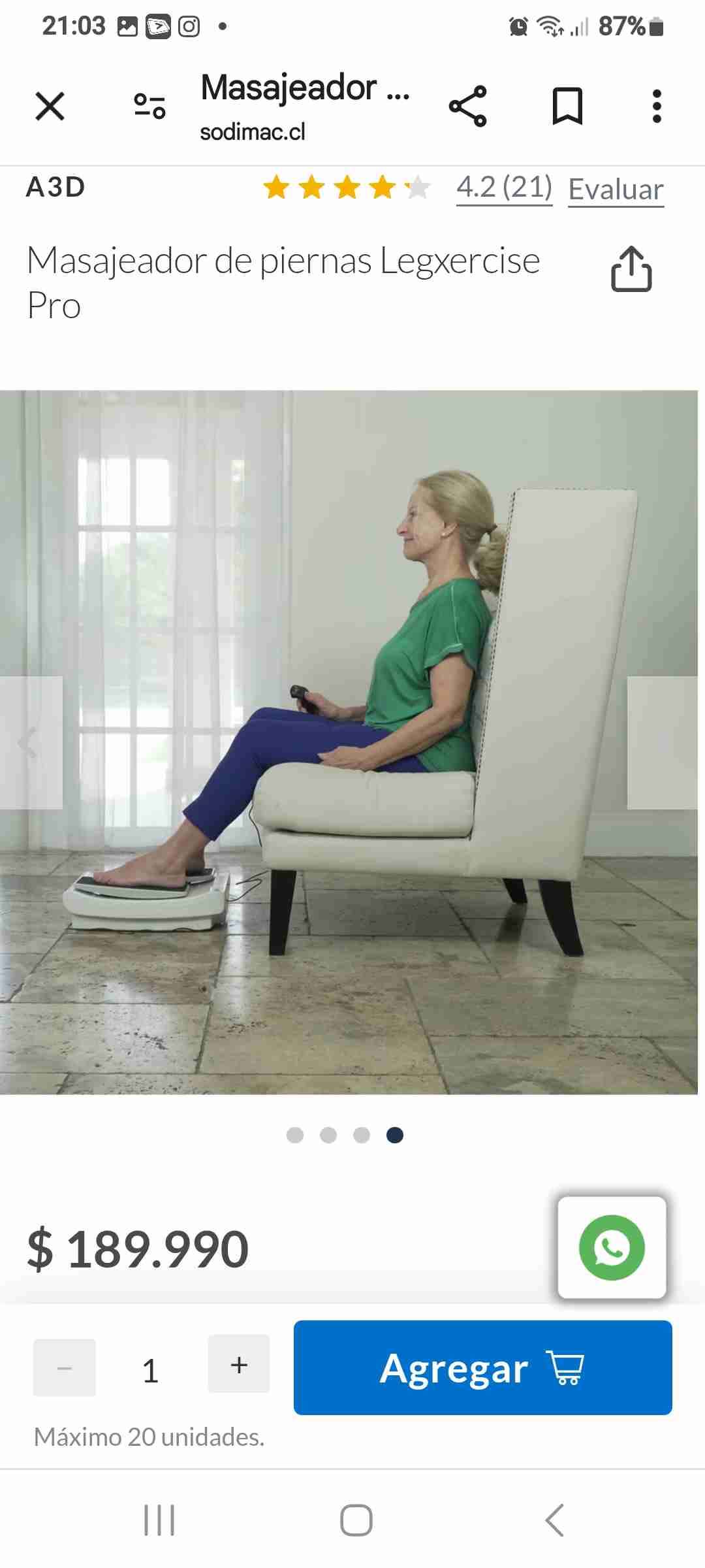 Masajeador de piernas Legxercise Pro - miniatura 1