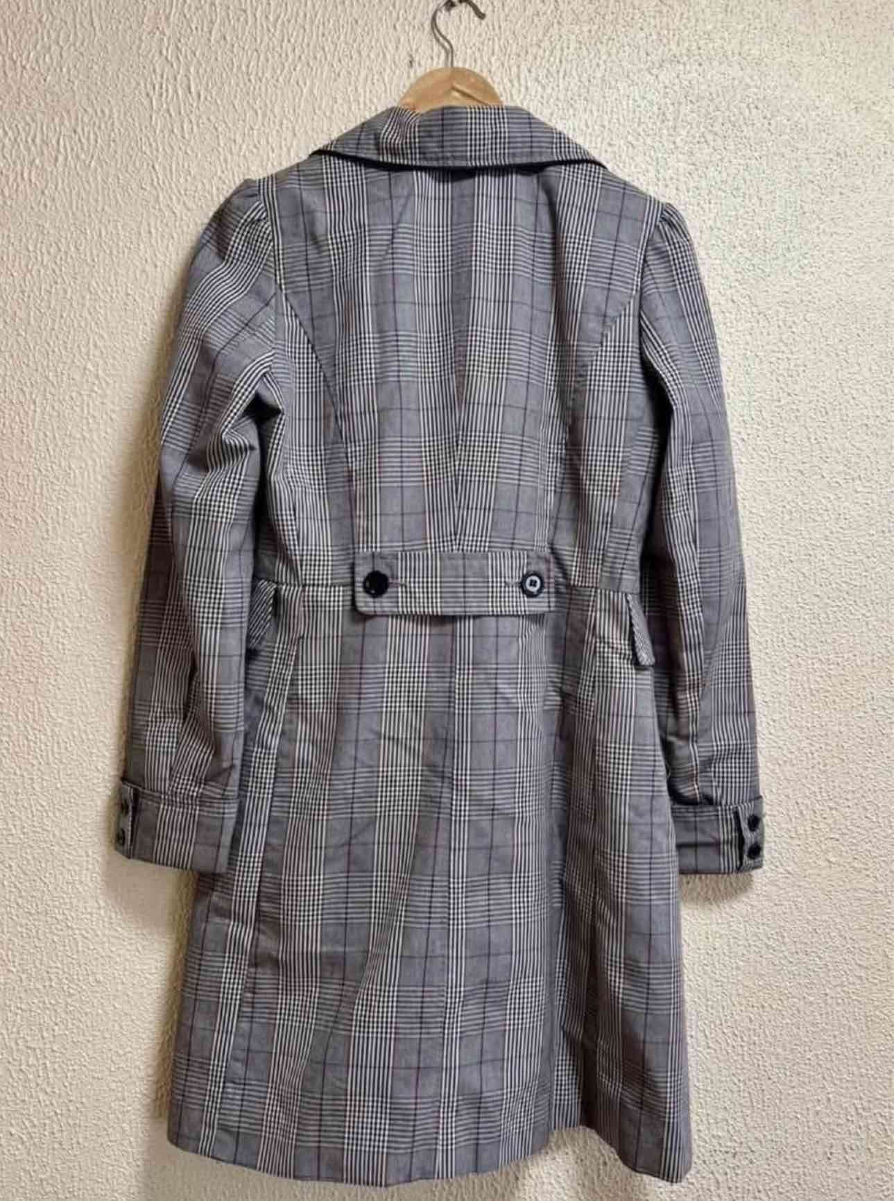 Abrigo a cuadros gris mujer - miniatura 2