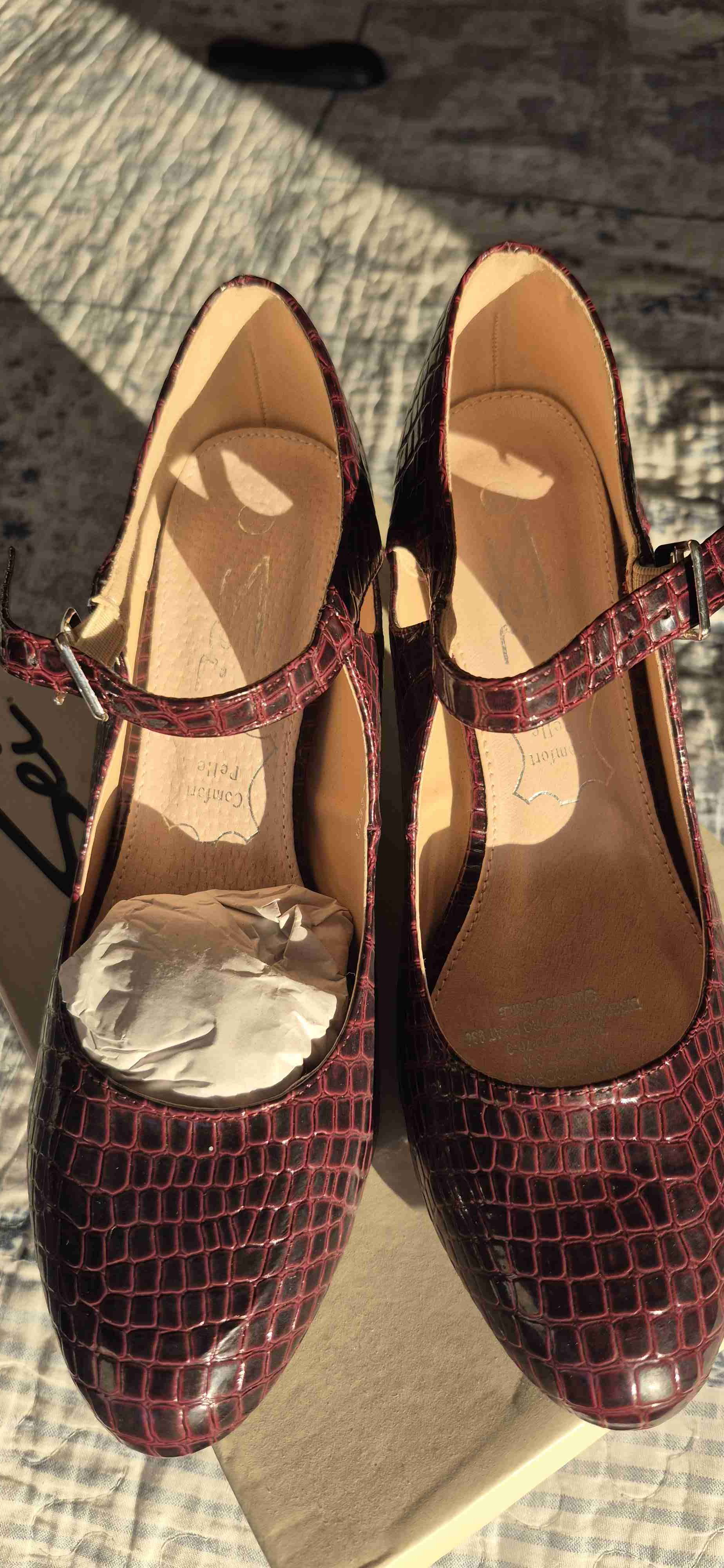 Zapatos taco medio charol rojizo - 2