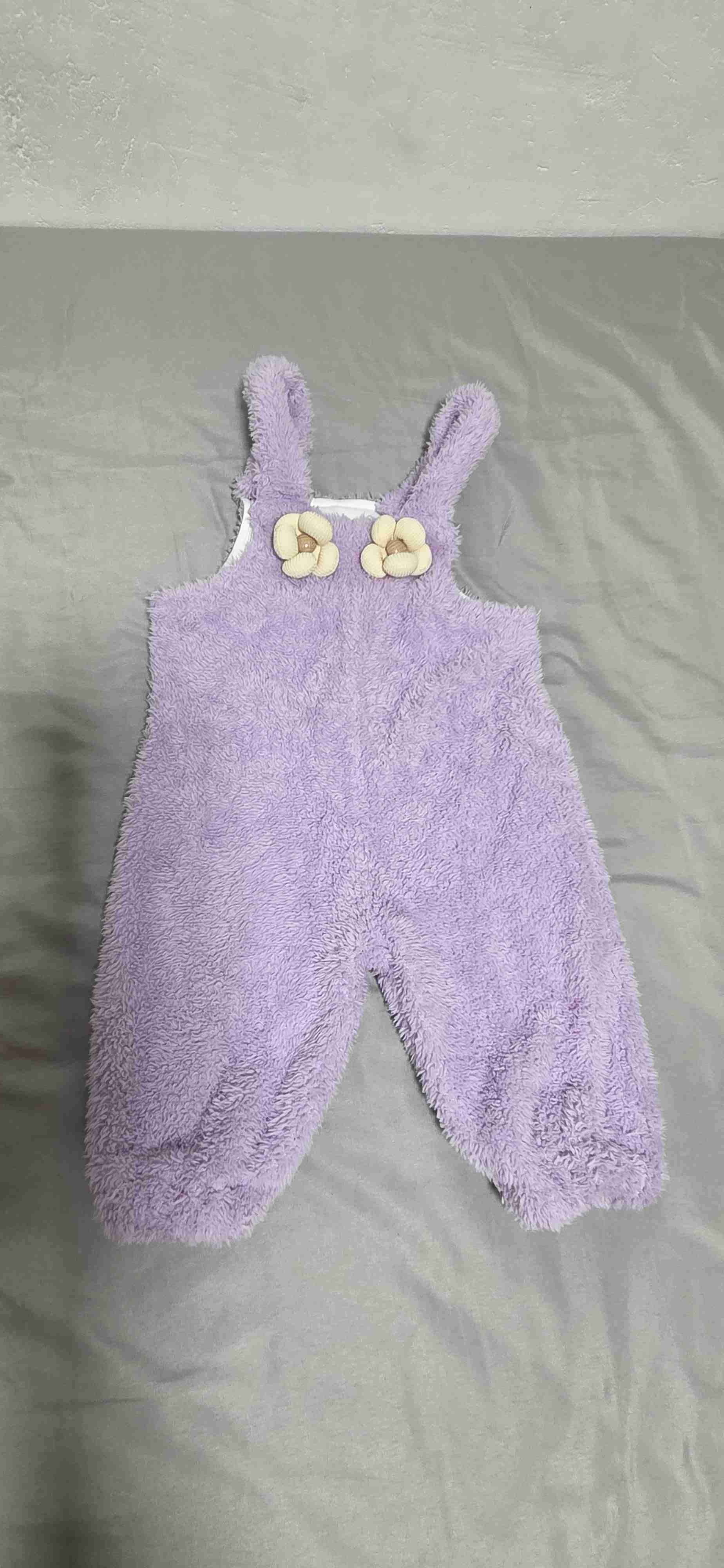 Jardinera o mono largo de bebé lila peludo - miniatura 2