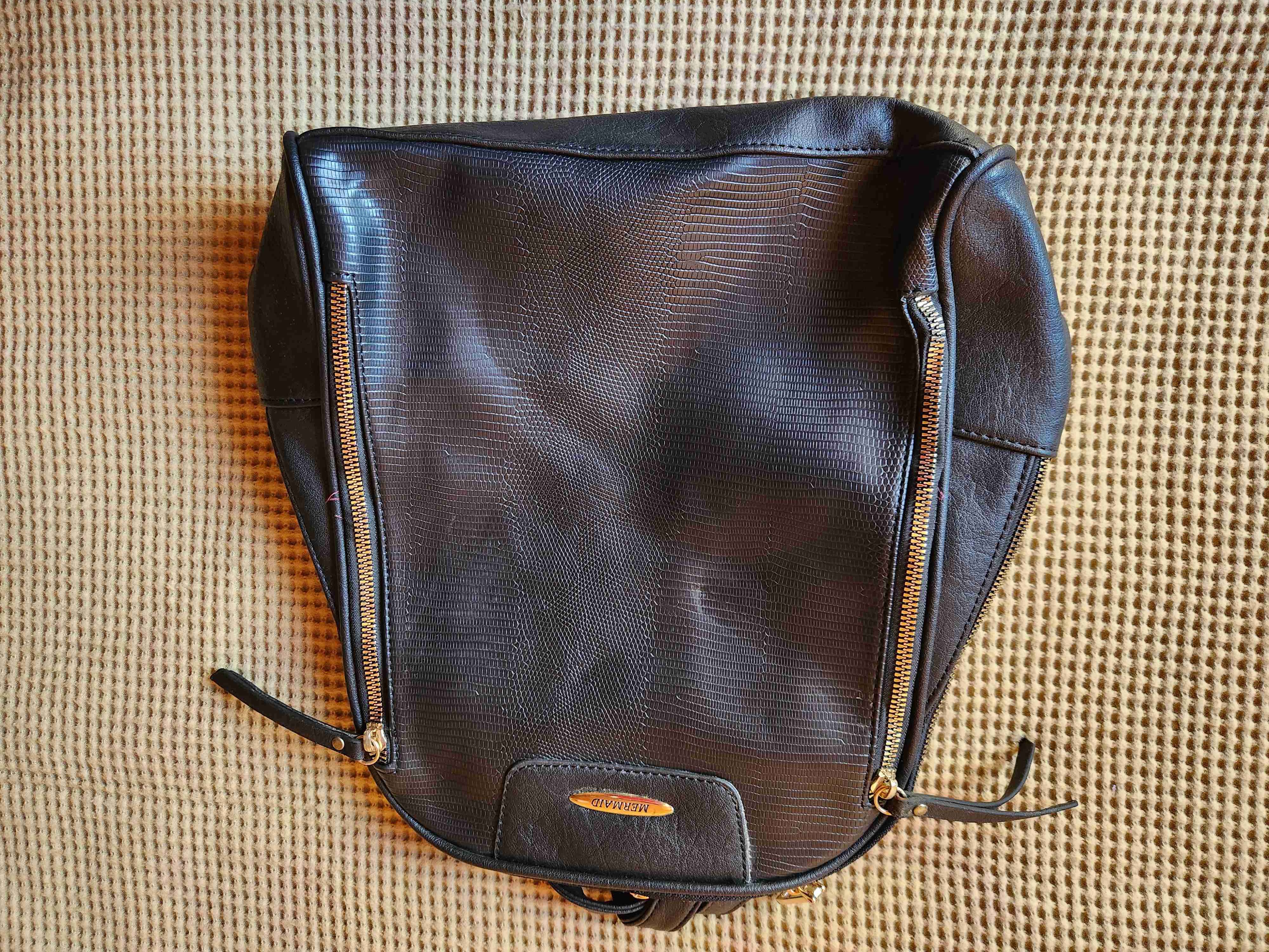 Mochila de cuero negro - 1