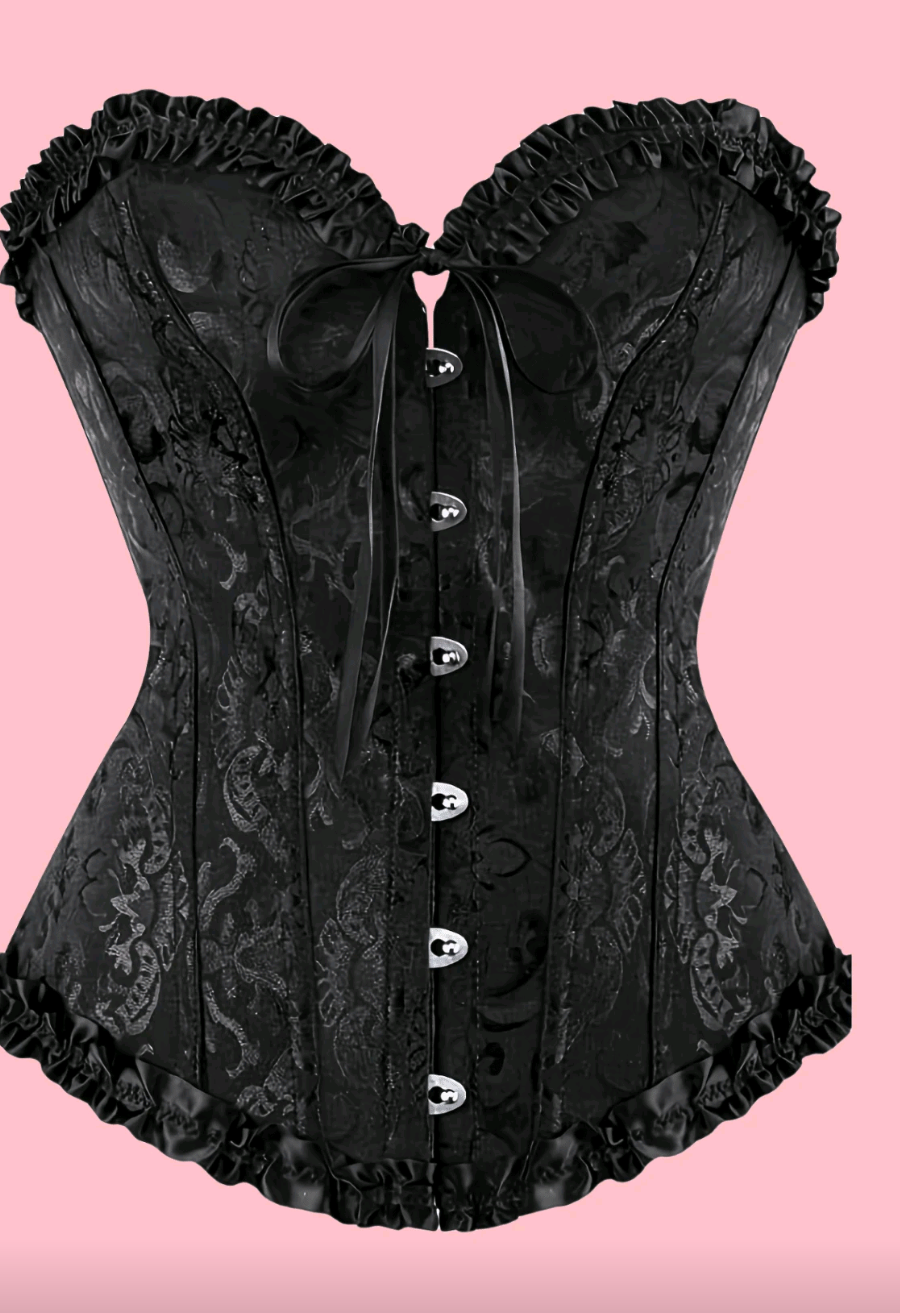Corset negro con encaje - miniatura 2